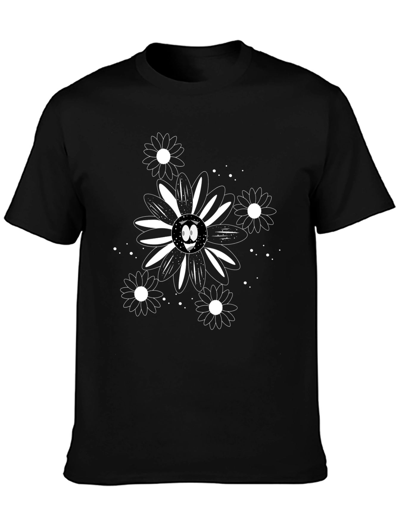 Daisy Smile Graphic Tee - Modern Black Shirt