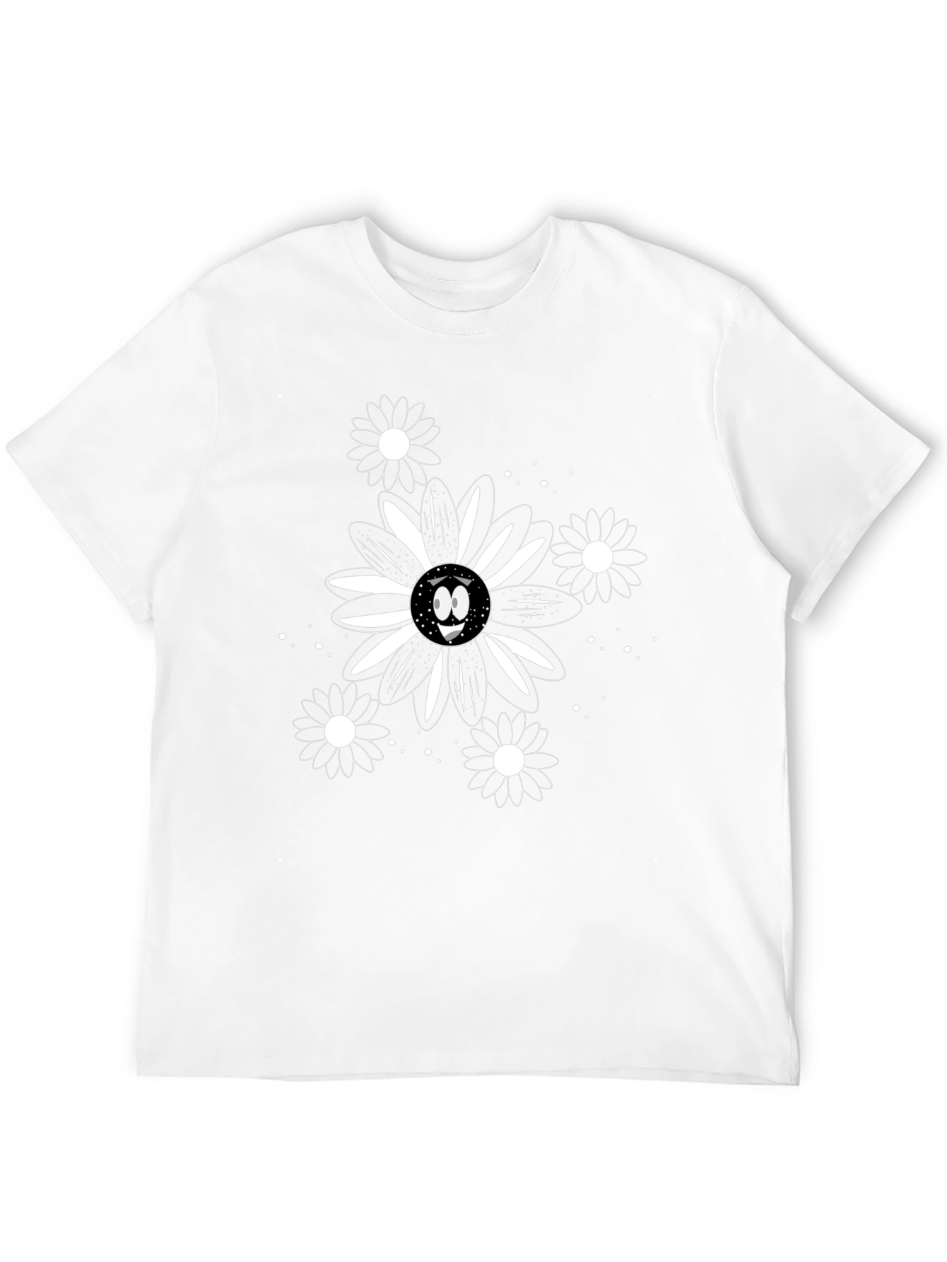 Daisy Smile Graphic Tee - Modern Black Shirt