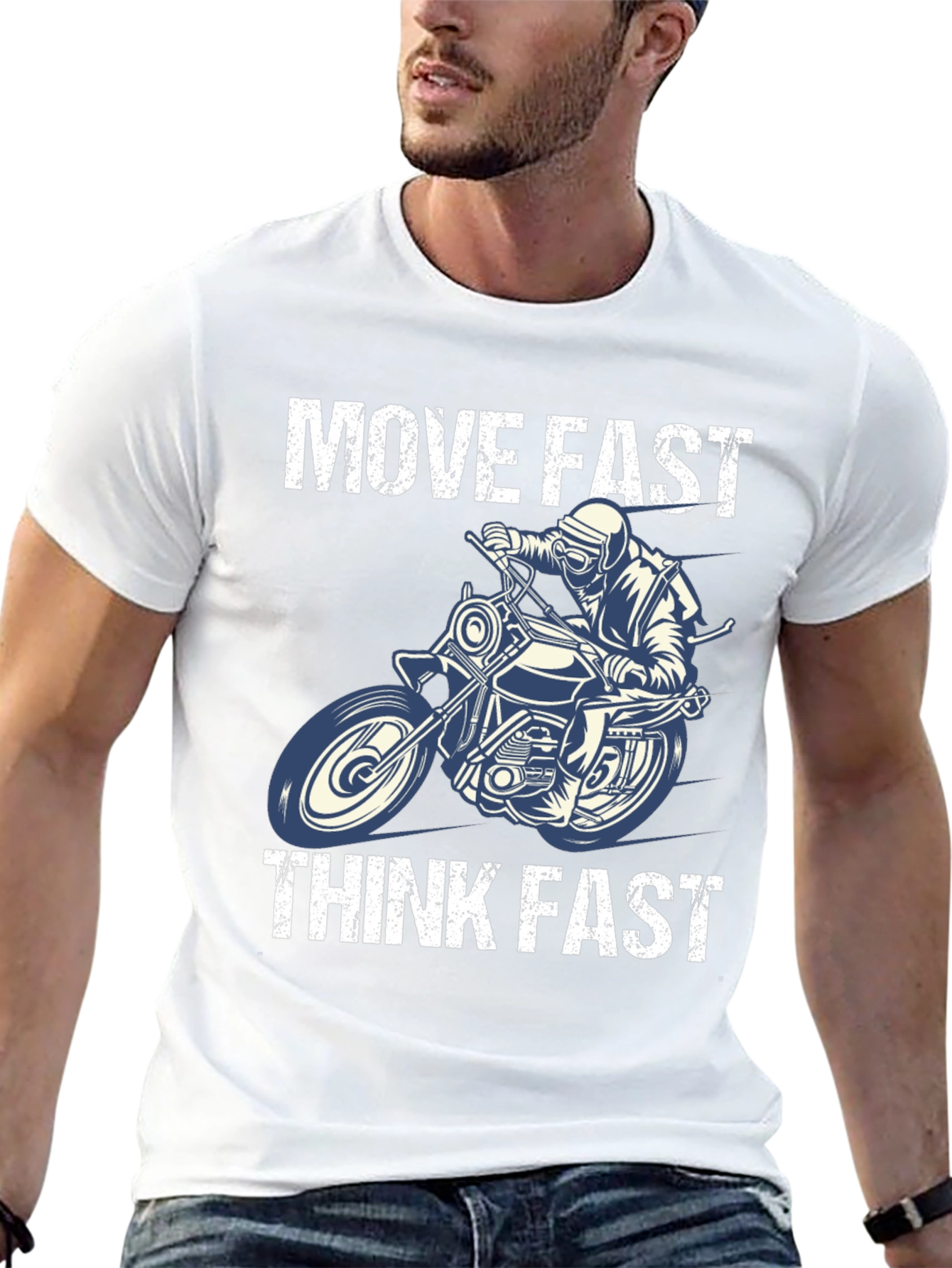 Move Fast Think Fast Motorcycle Graphic Tee