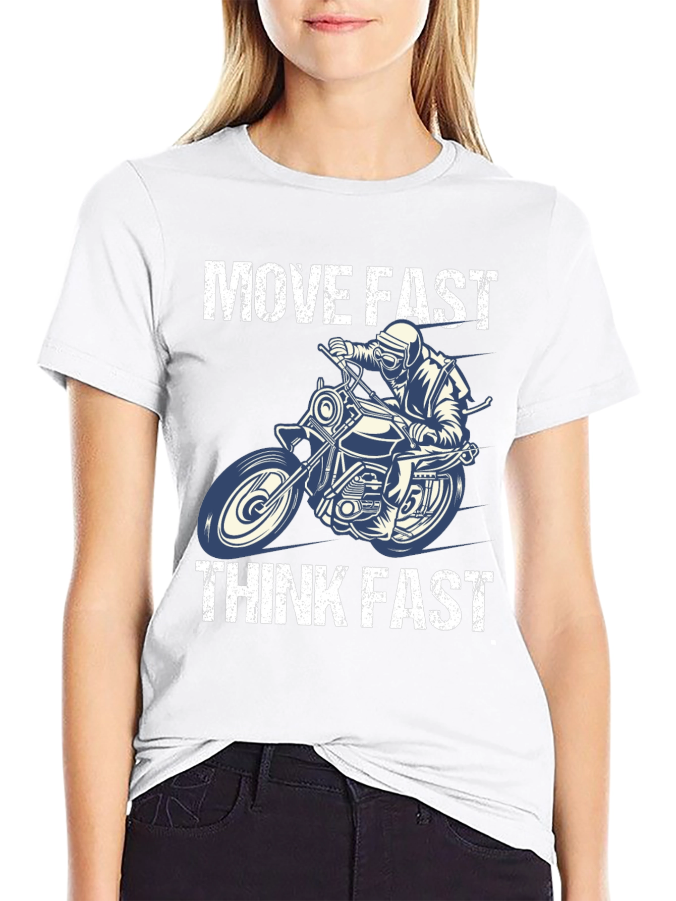 Move Fast Think Fast Motorcycle Graphic Tee