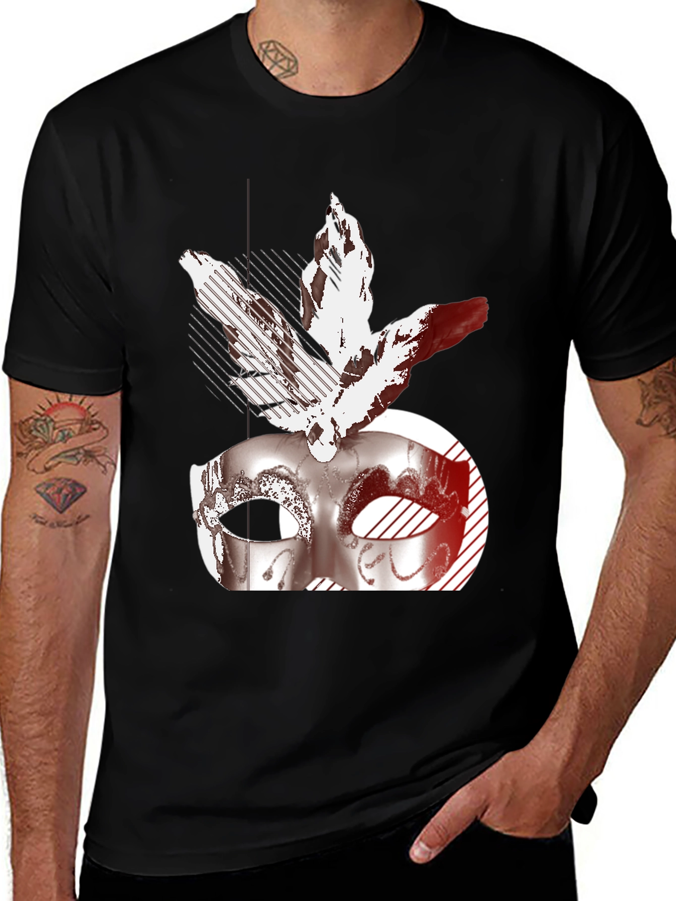 Masquerade Mask Graphic Tee - Black