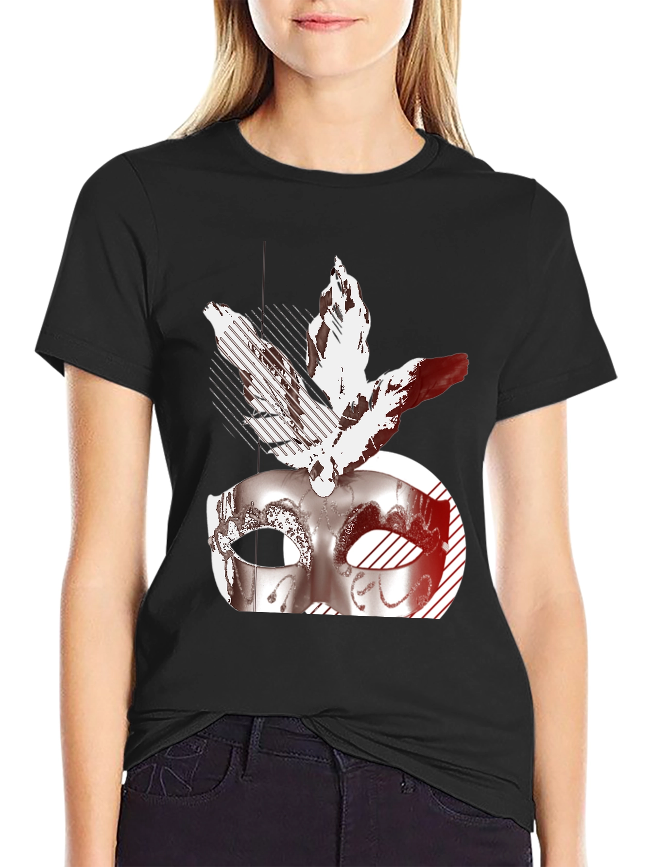 Masquerade Mask Graphic Tee - Black
