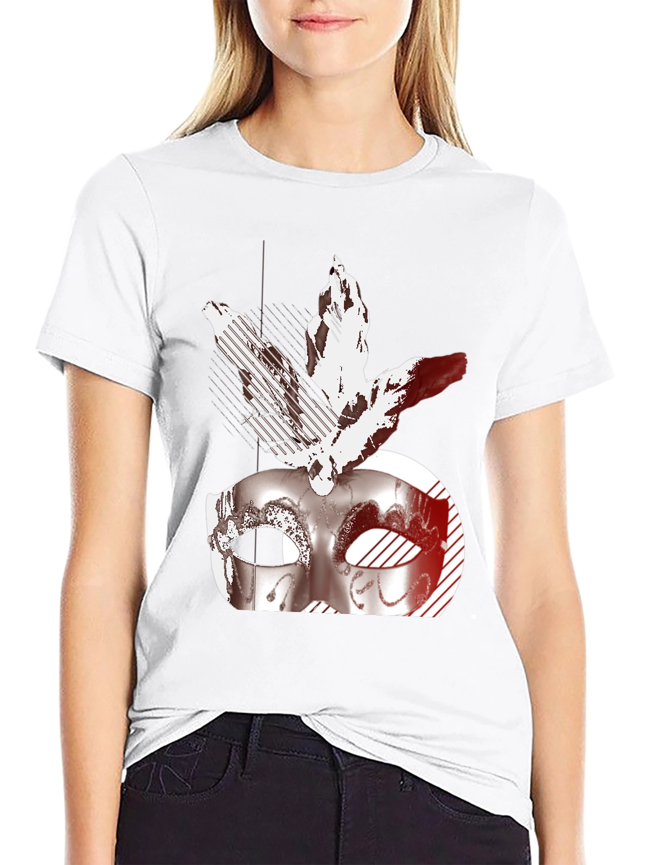 Masquerade Mask Graphic Tee - Black