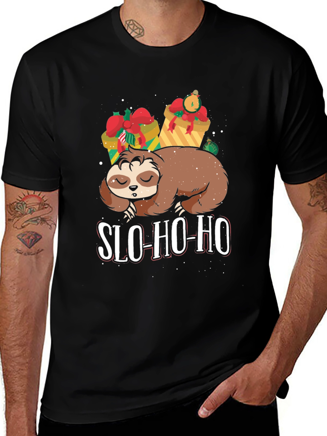 Slo-Ho-Ho Sloth Christmas T-Shirt