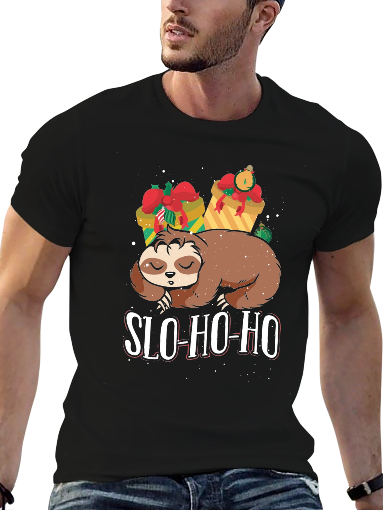 Slo-Ho-Ho Sloth Christmas T-Shirt