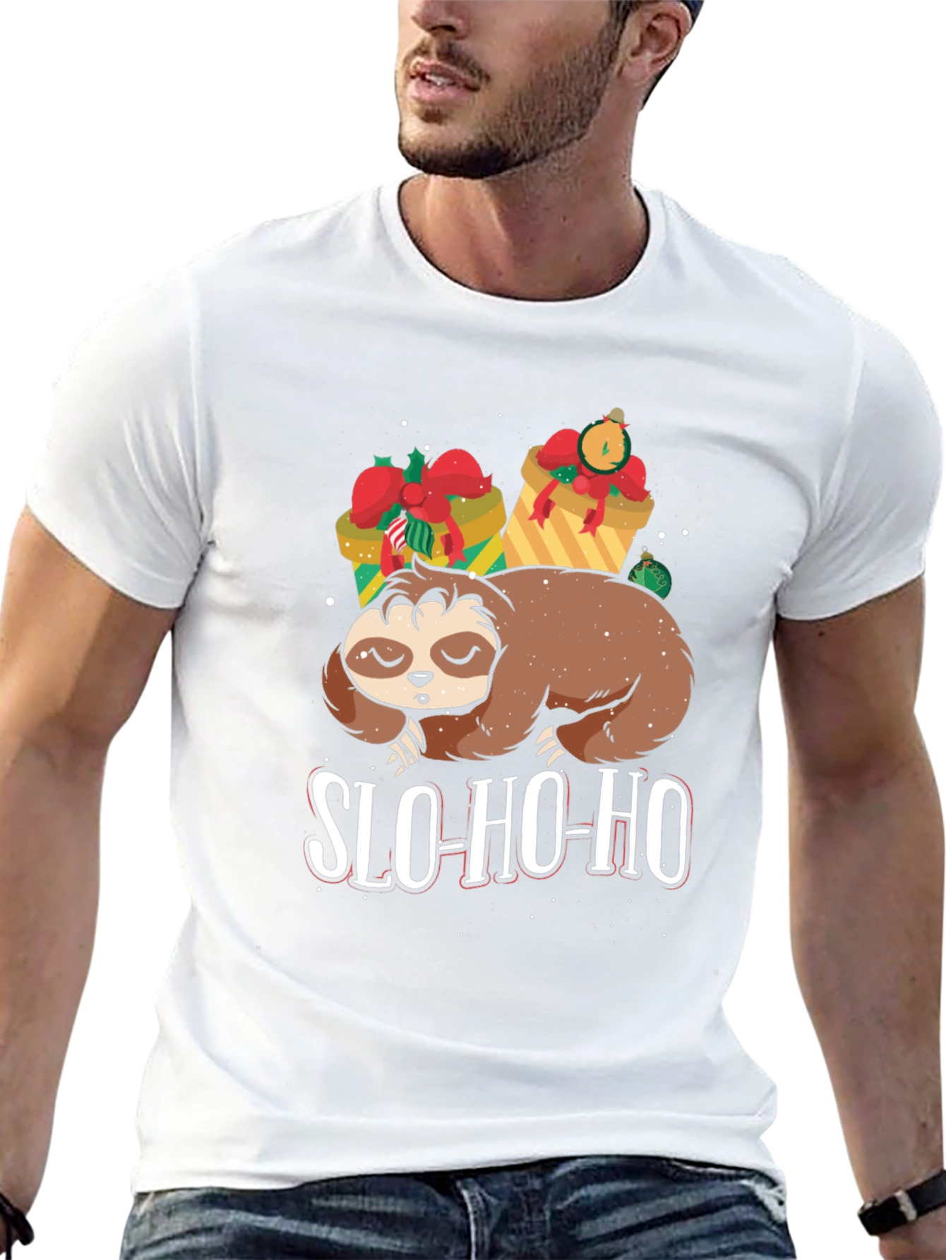 Slo-Ho-Ho Sloth Christmas T-Shirt