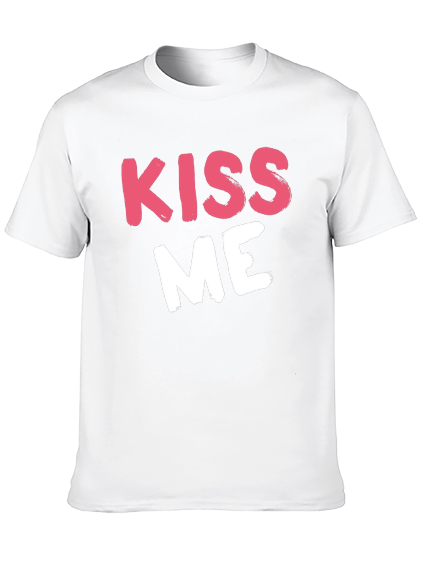 Kiss Me Graphic Tee - Black Crew Neck T-Shirt