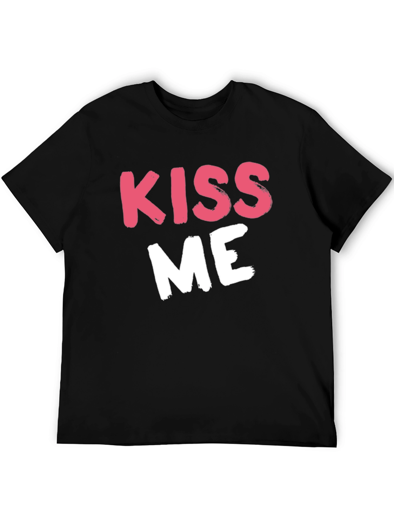 Kiss Me Graphic Tee - Black Crew Neck T-Shirt