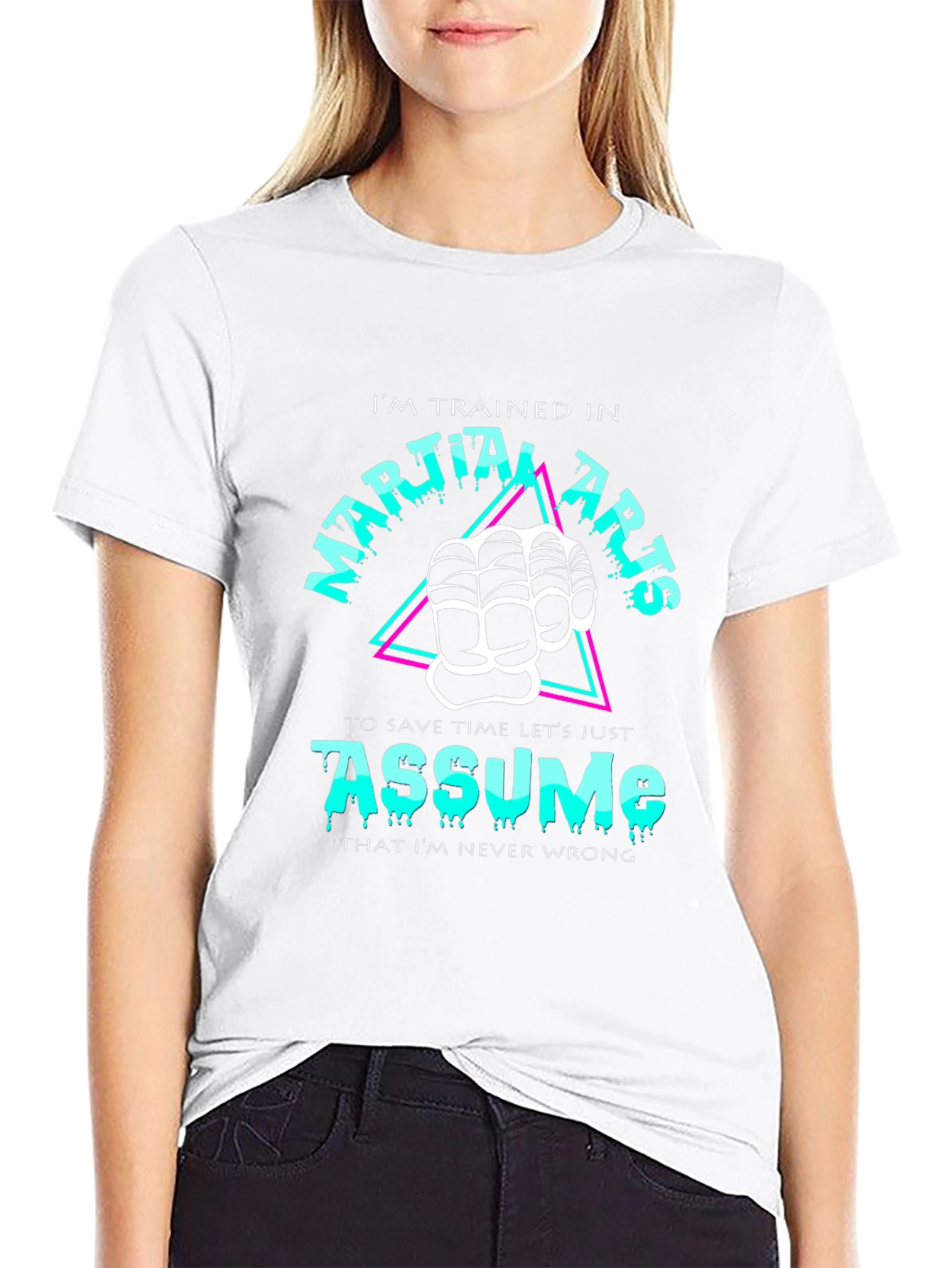 Martial Arts Assume Funny Black T-Shirt