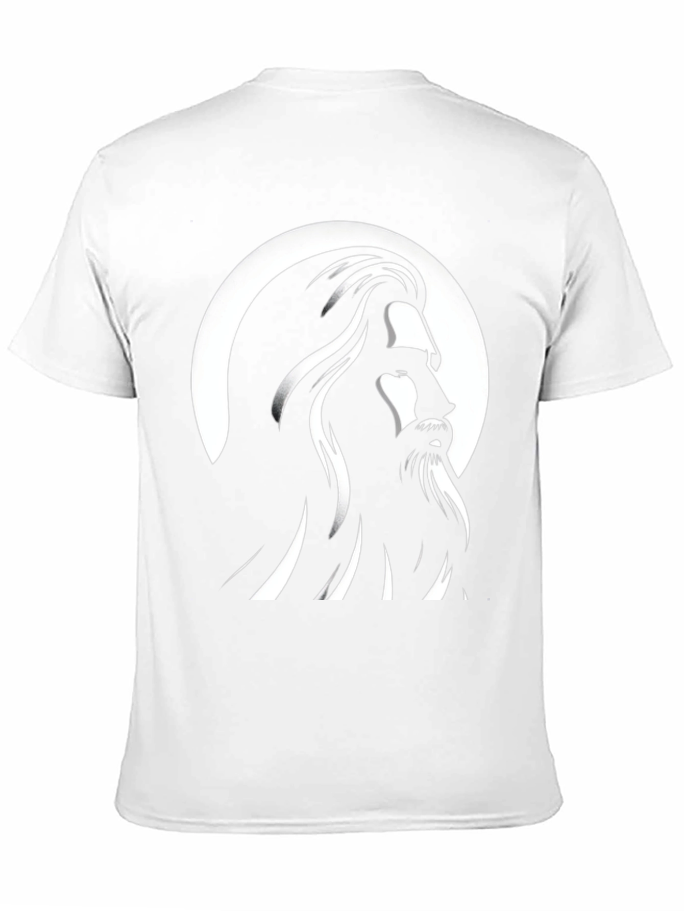 Black Graphic Tee - Bearded Man Silhouette Design