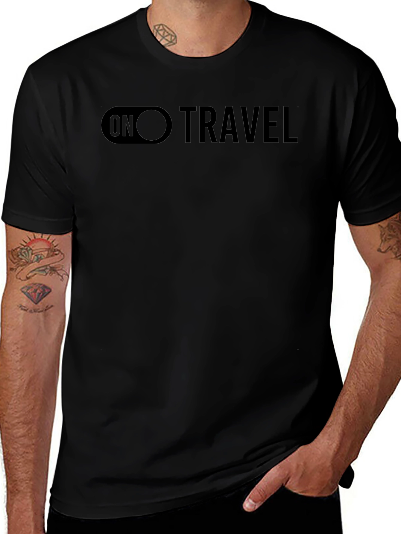 On Travel Black Graphic Tee Shirt