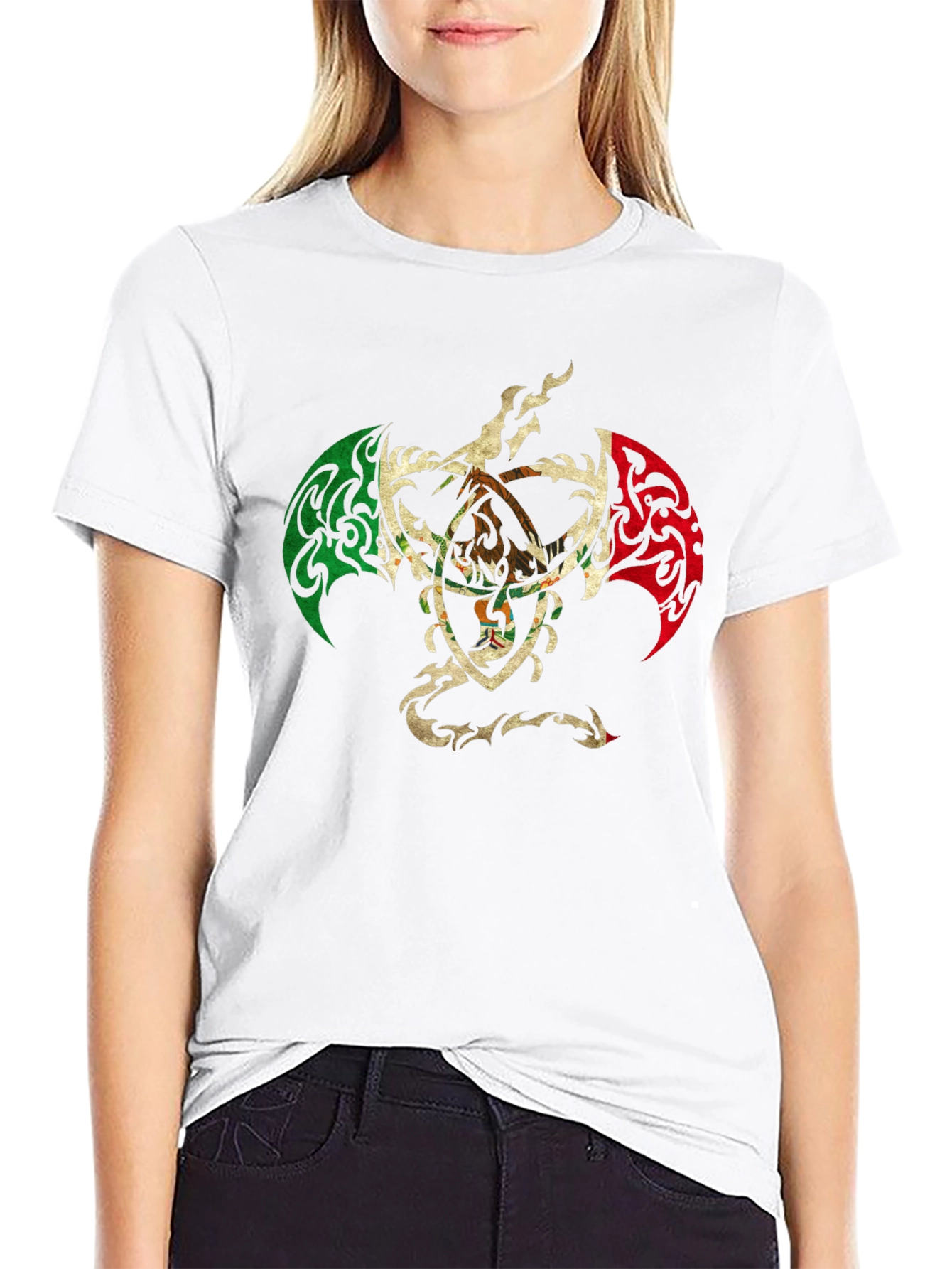 Mexican Eagle Crest Black T-Shirt