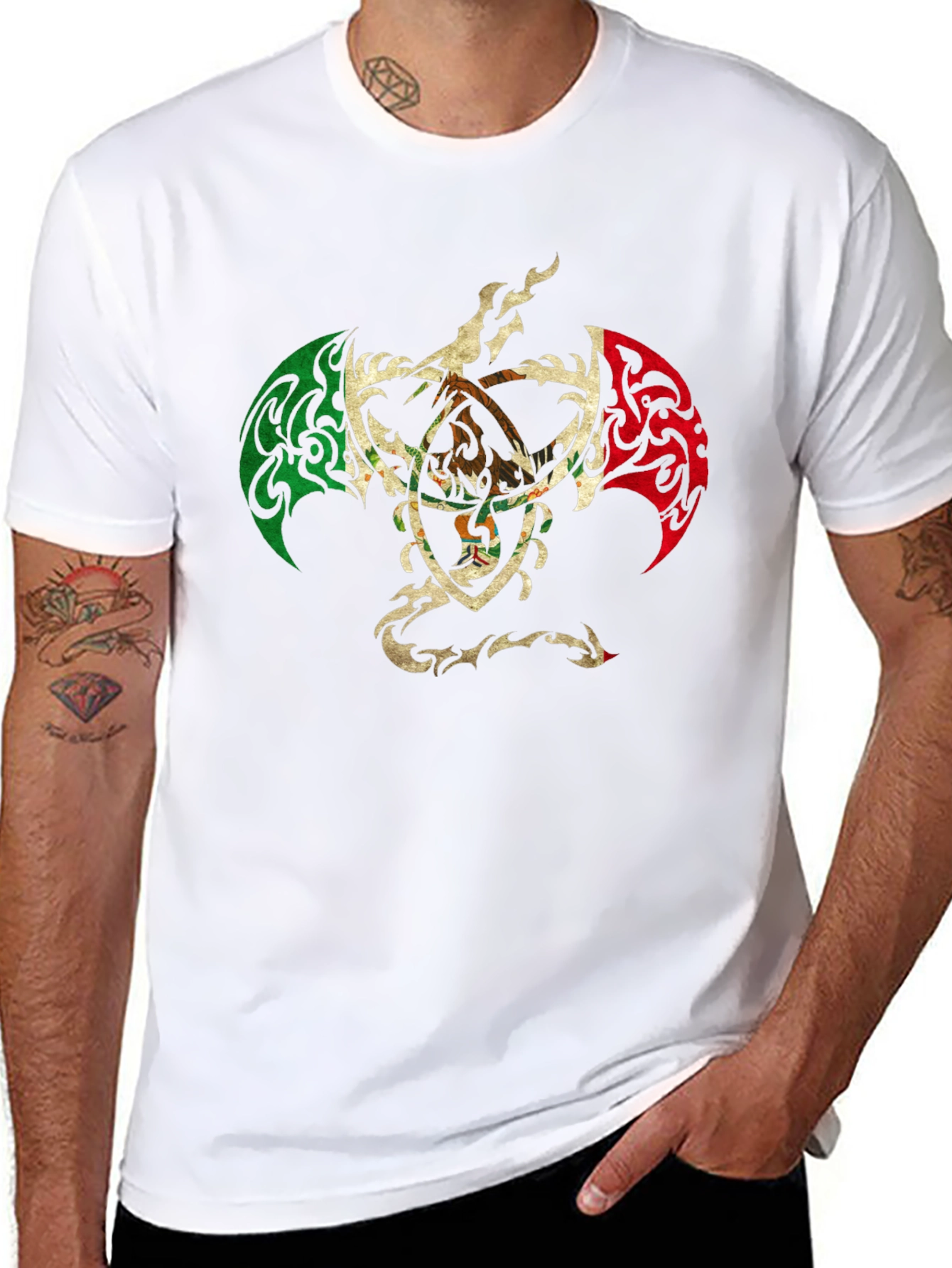 Mexican Eagle Crest Black T-Shirt