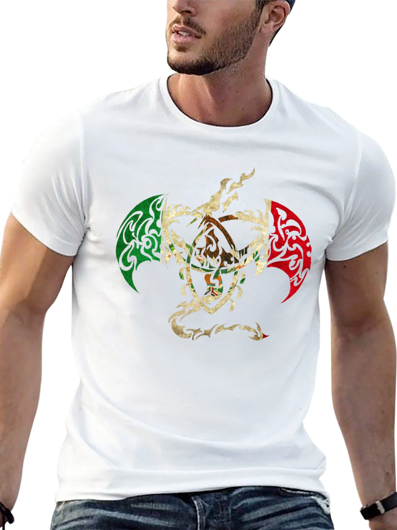 Mexican Eagle Crest Black T-Shirt