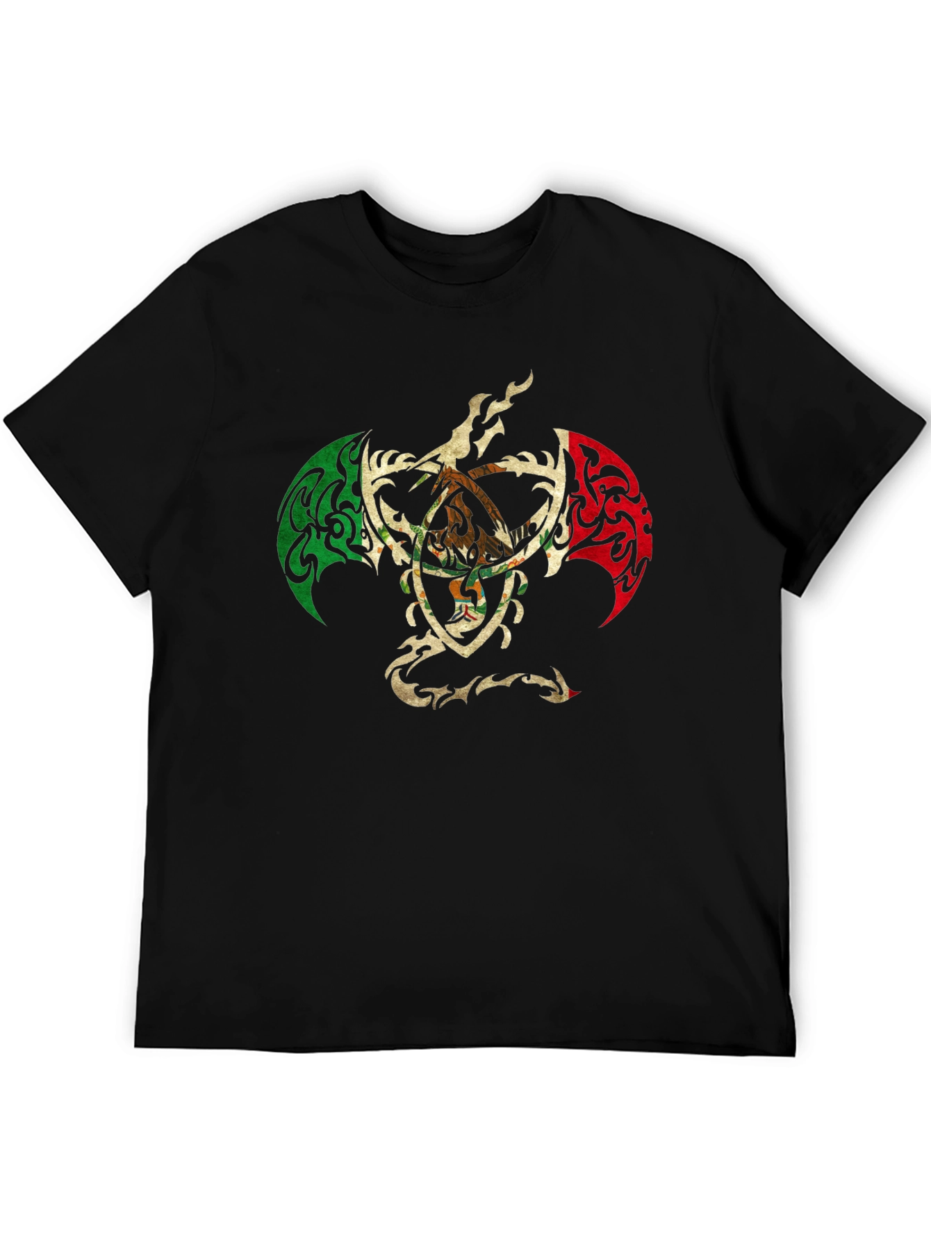 Mexican Eagle Crest Black T-Shirt
