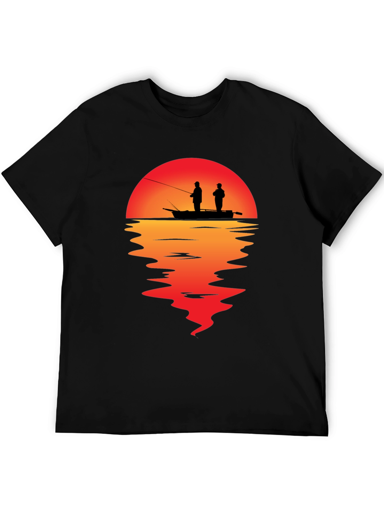 Sunset Fishing Graphic T-Shirt