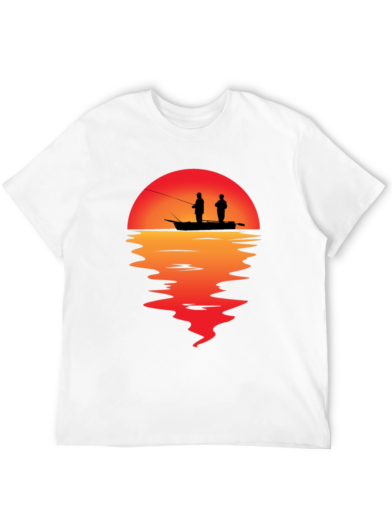 Sunset Fishing Graphic T-Shirt