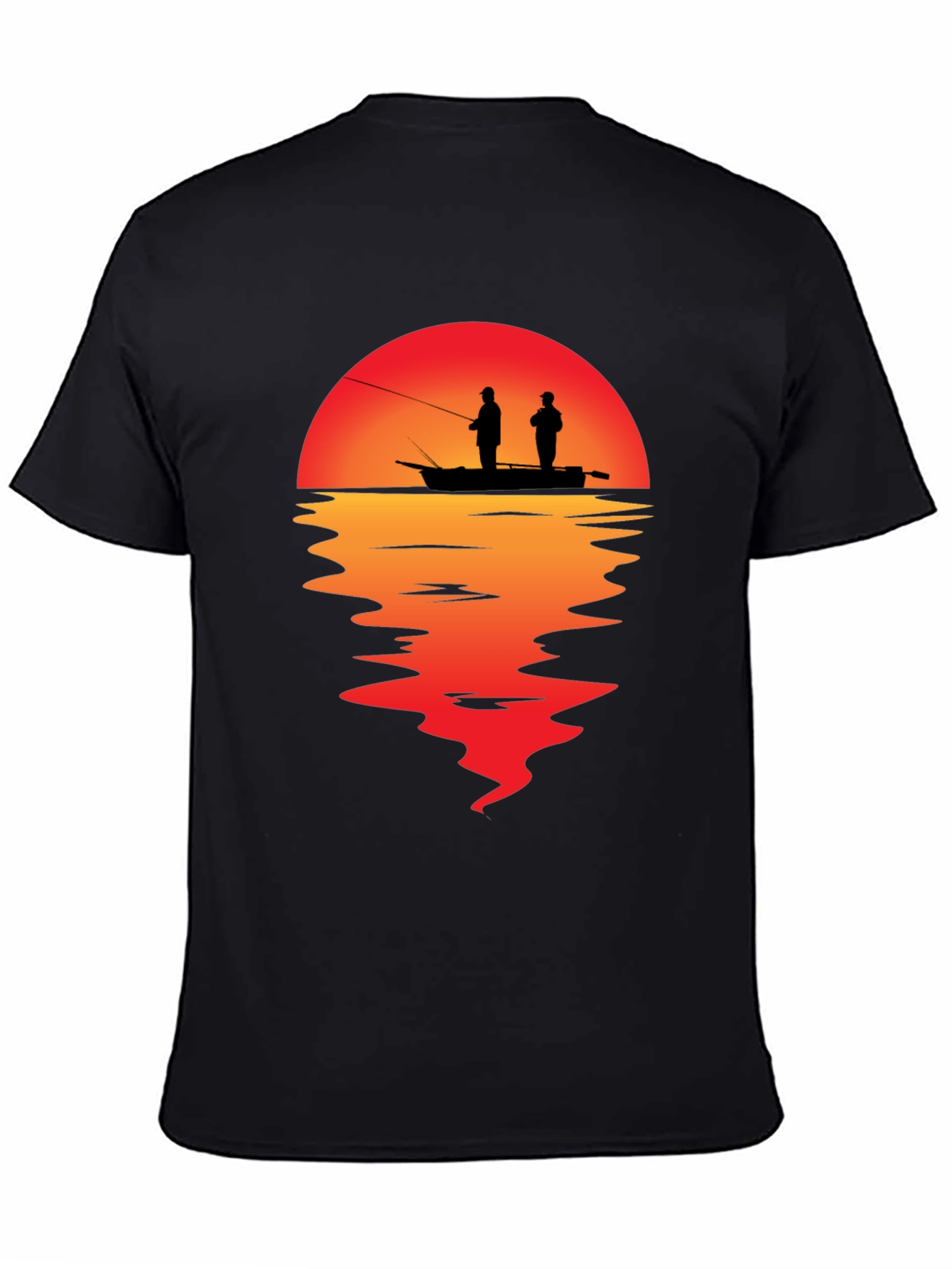 Sunset Fishing Graphic T-Shirt