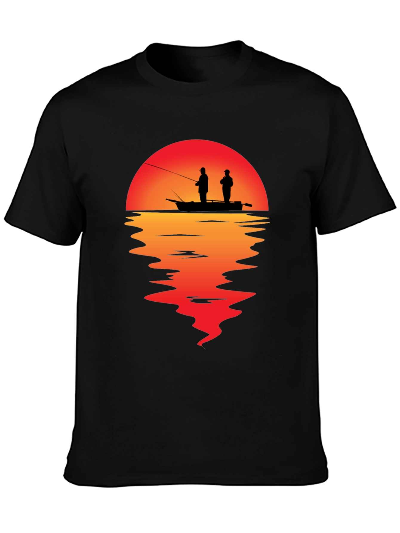 Sunset Fishing Graphic T-Shirt
