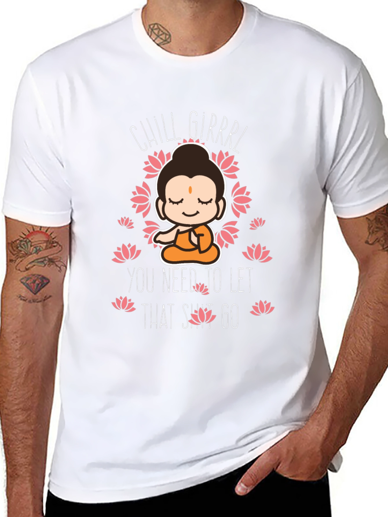 Chill Girrrl Buddha Graphic Tee - Funny Relaxed T-Shirt