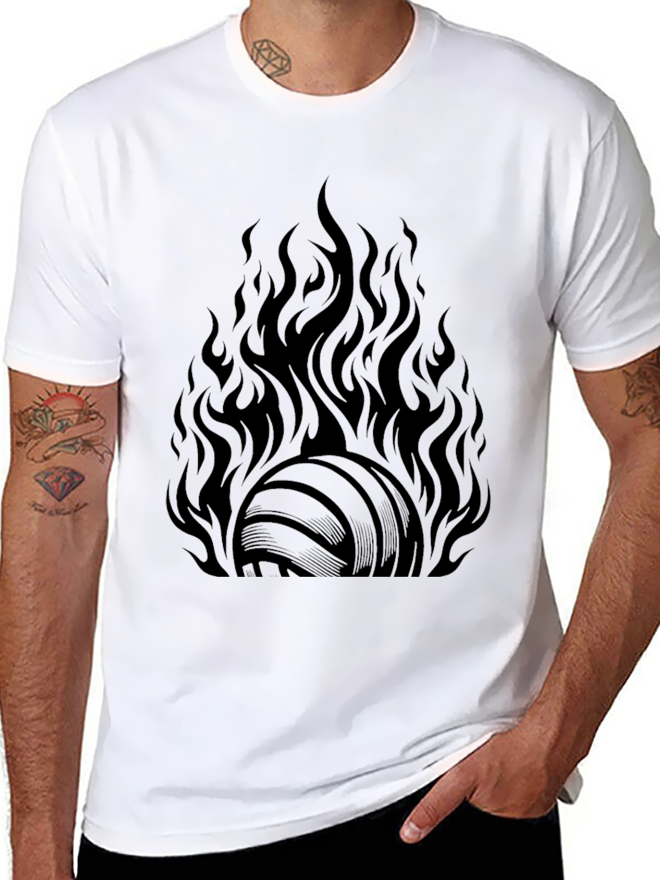 Flaming Volleyball Graphic Tee