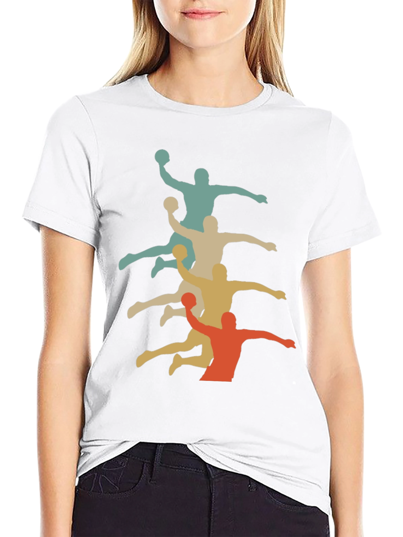 Retro Handball Player Graphic T-Shirt