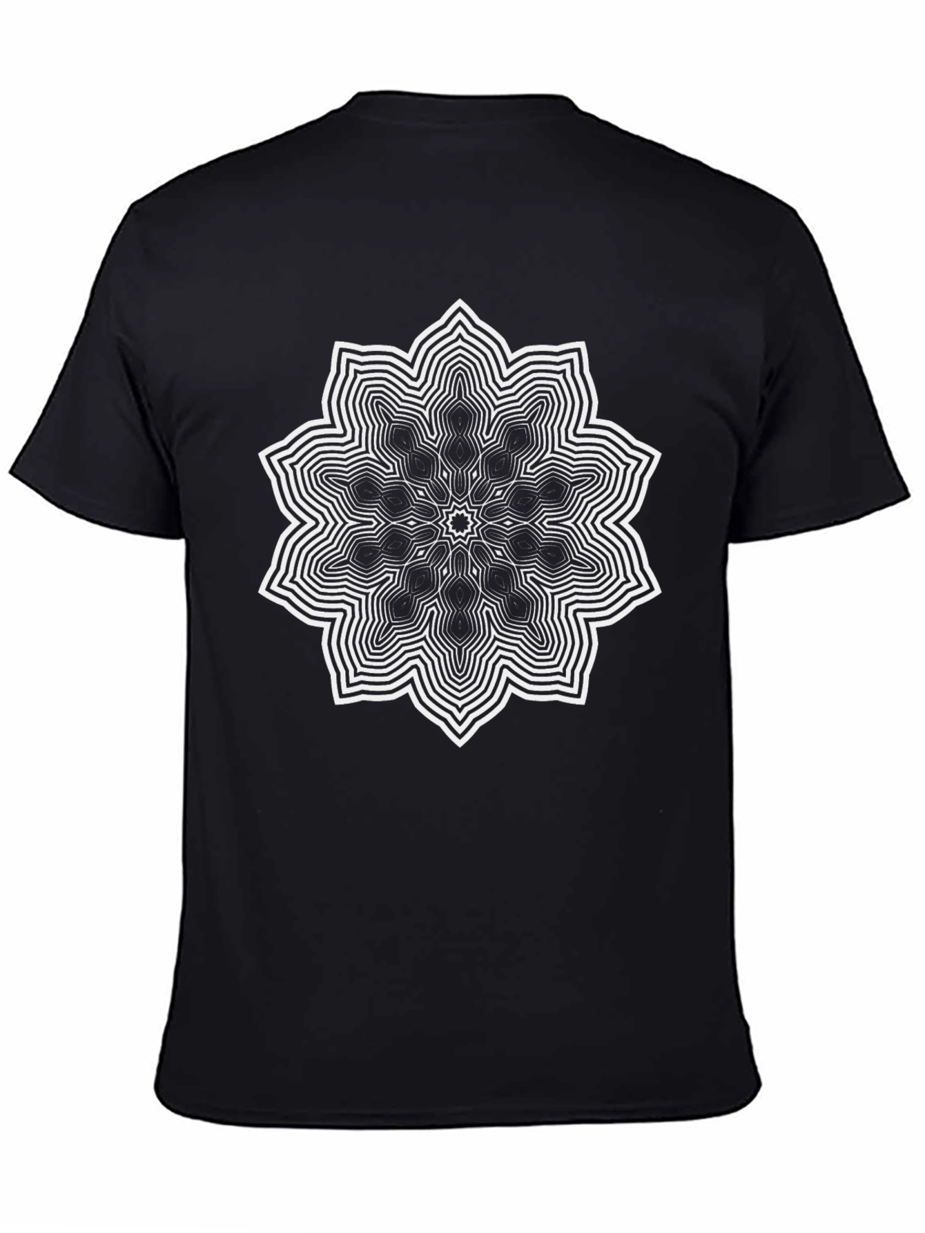 Geometric Mandala Black T-Shirt - Stylish Unisex Tee