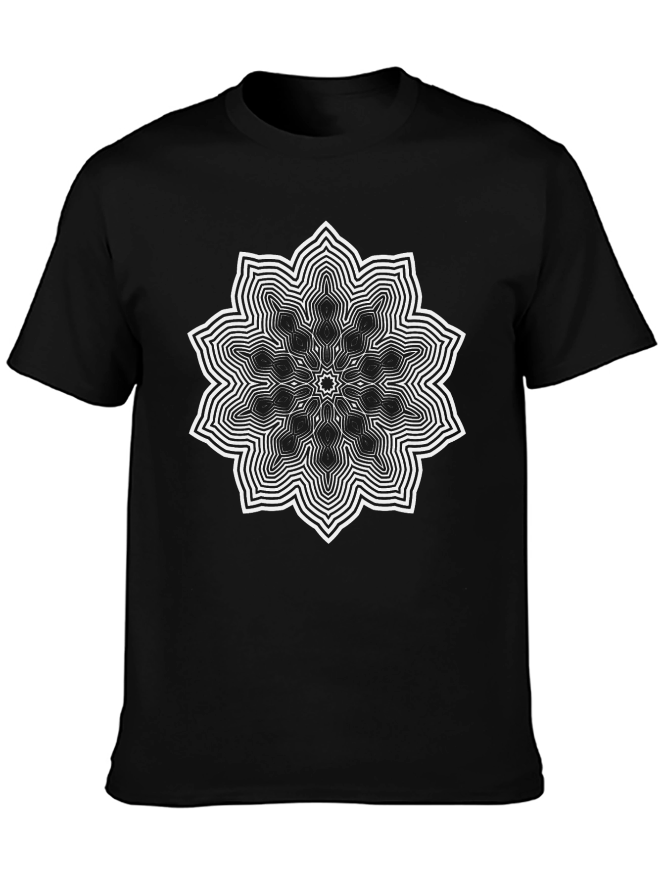 Geometric Mandala Black T-Shirt - Stylish Unisex Tee