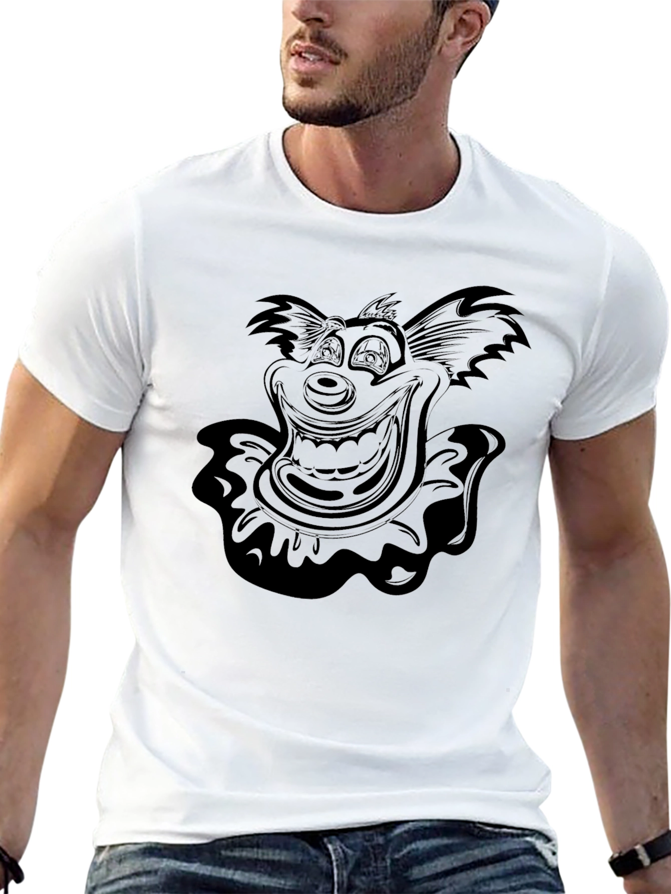 Mens Black Clown Graphic Tee
