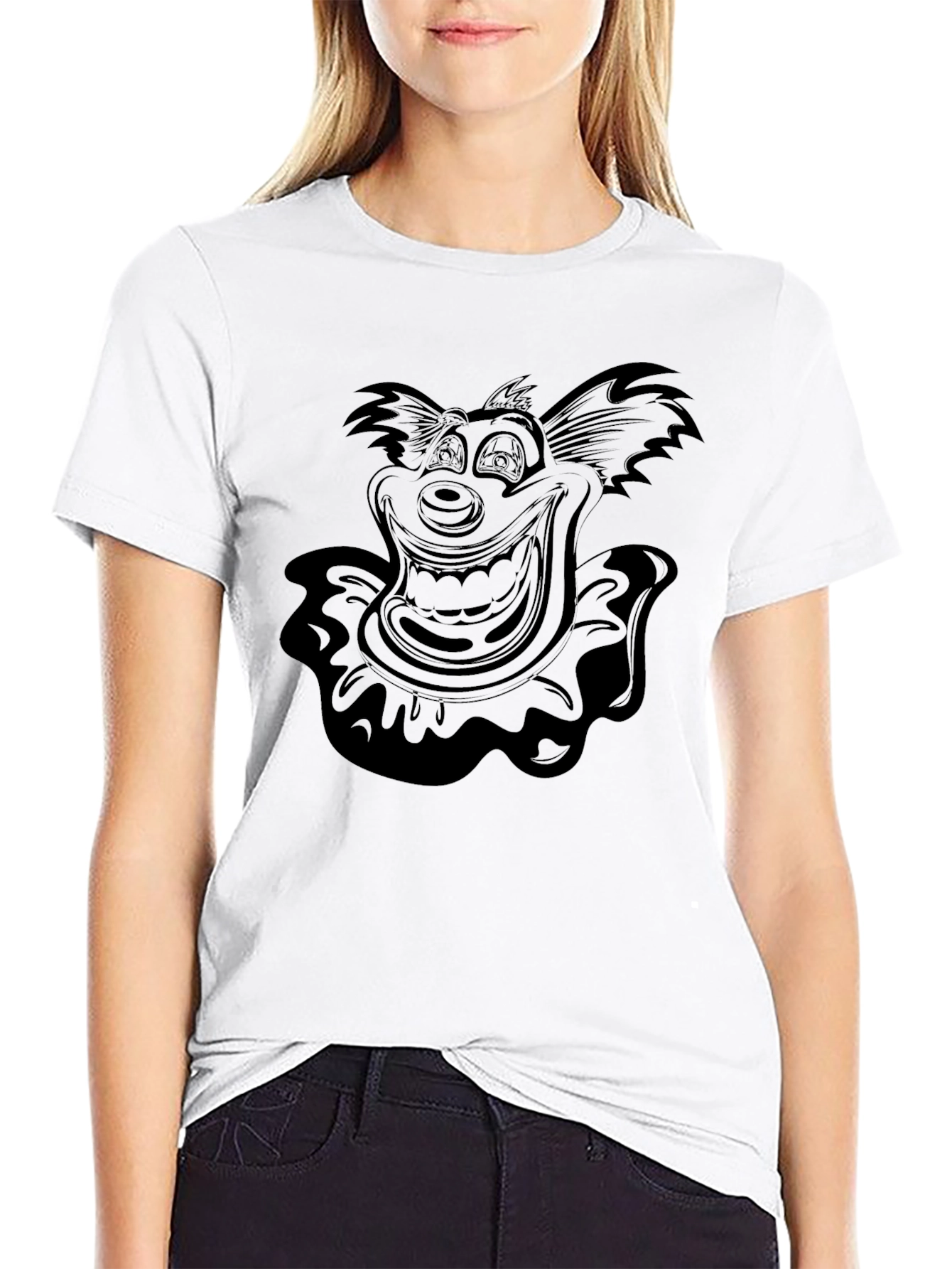 Mens Black Clown Graphic Tee