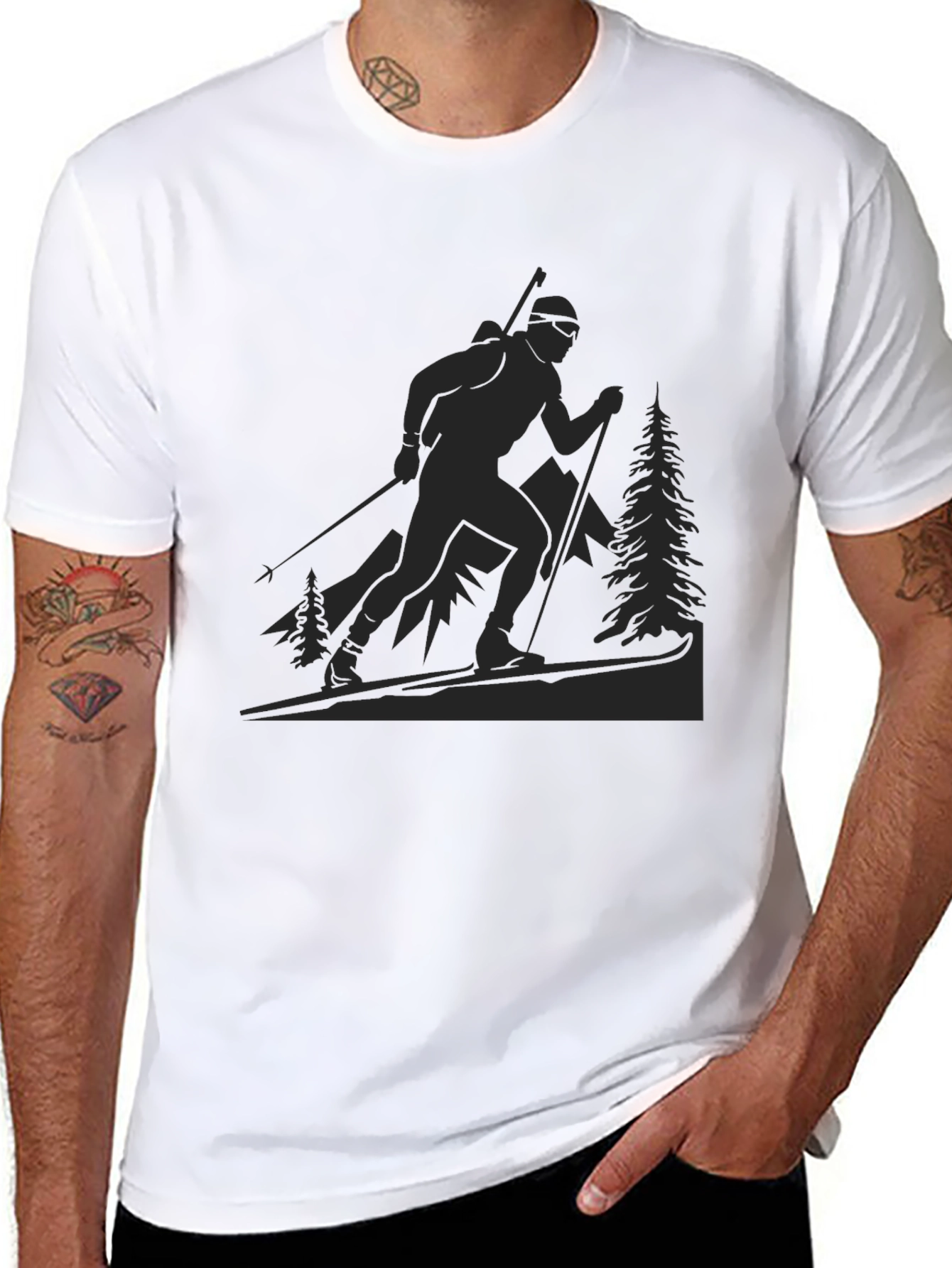 Biathlon Silhouette T-Shirt - Sporty Graphic Tee