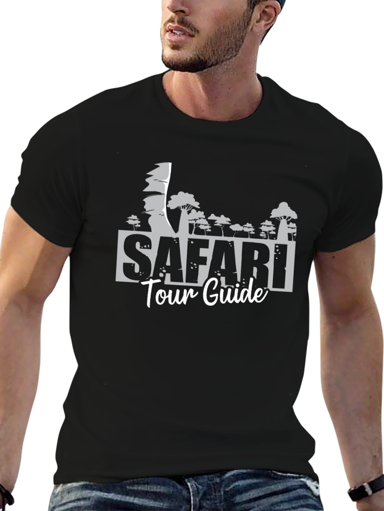 Safari Tour Guide Black T-Shirt