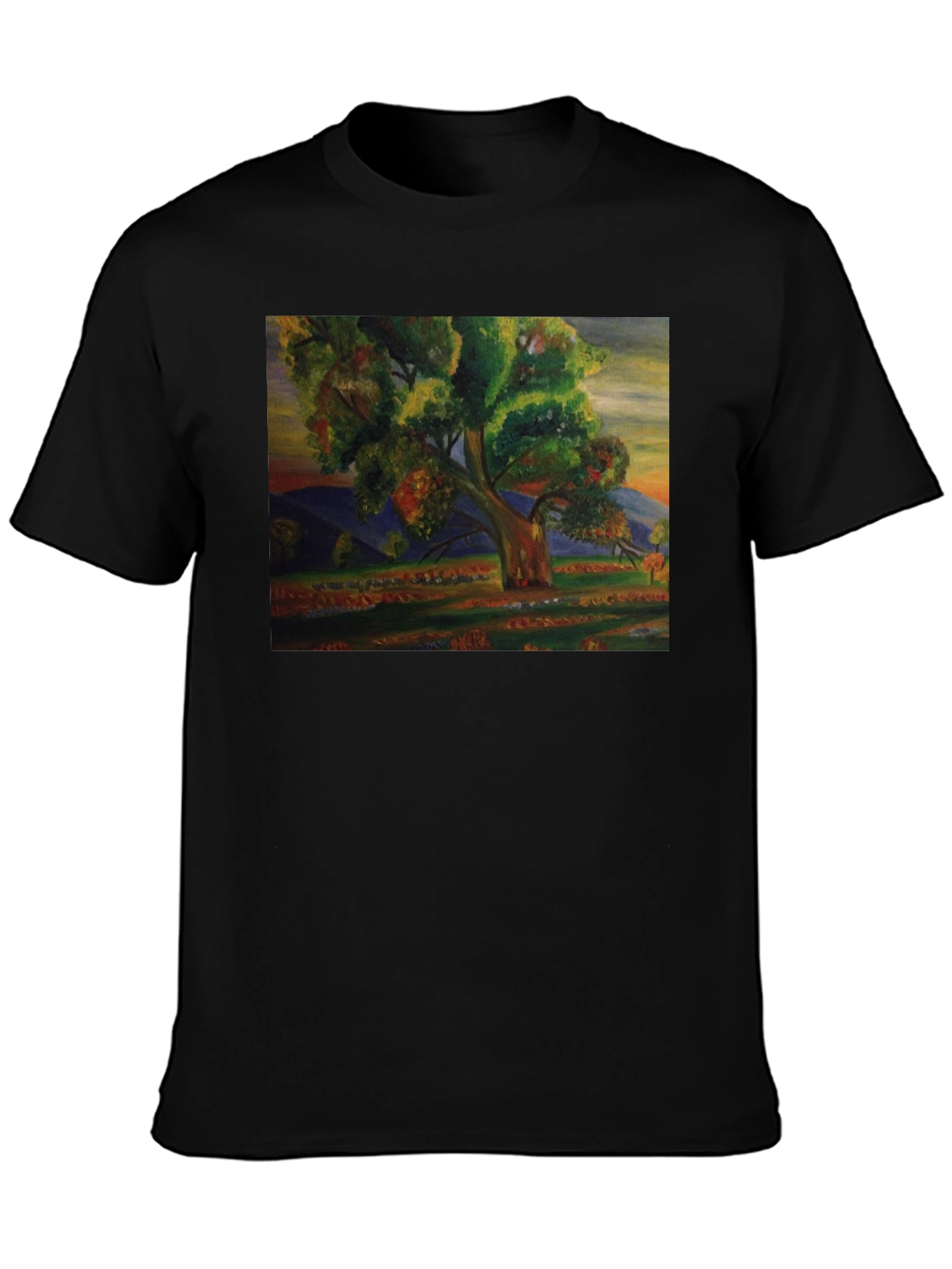 Nature Art Print Black T-Shirt