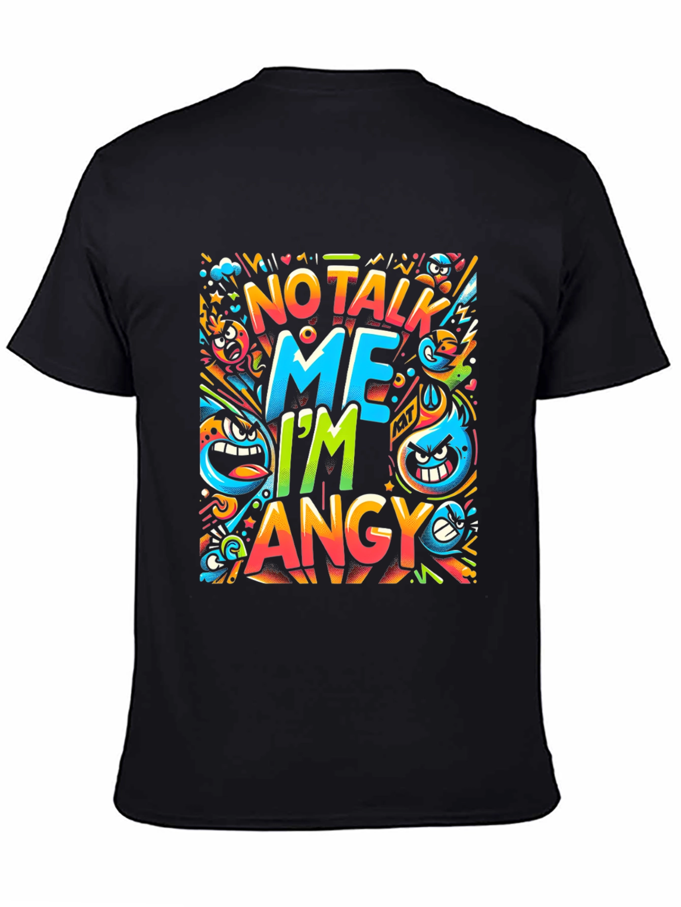 Angry Cartoon Graphic Print T-Shirt