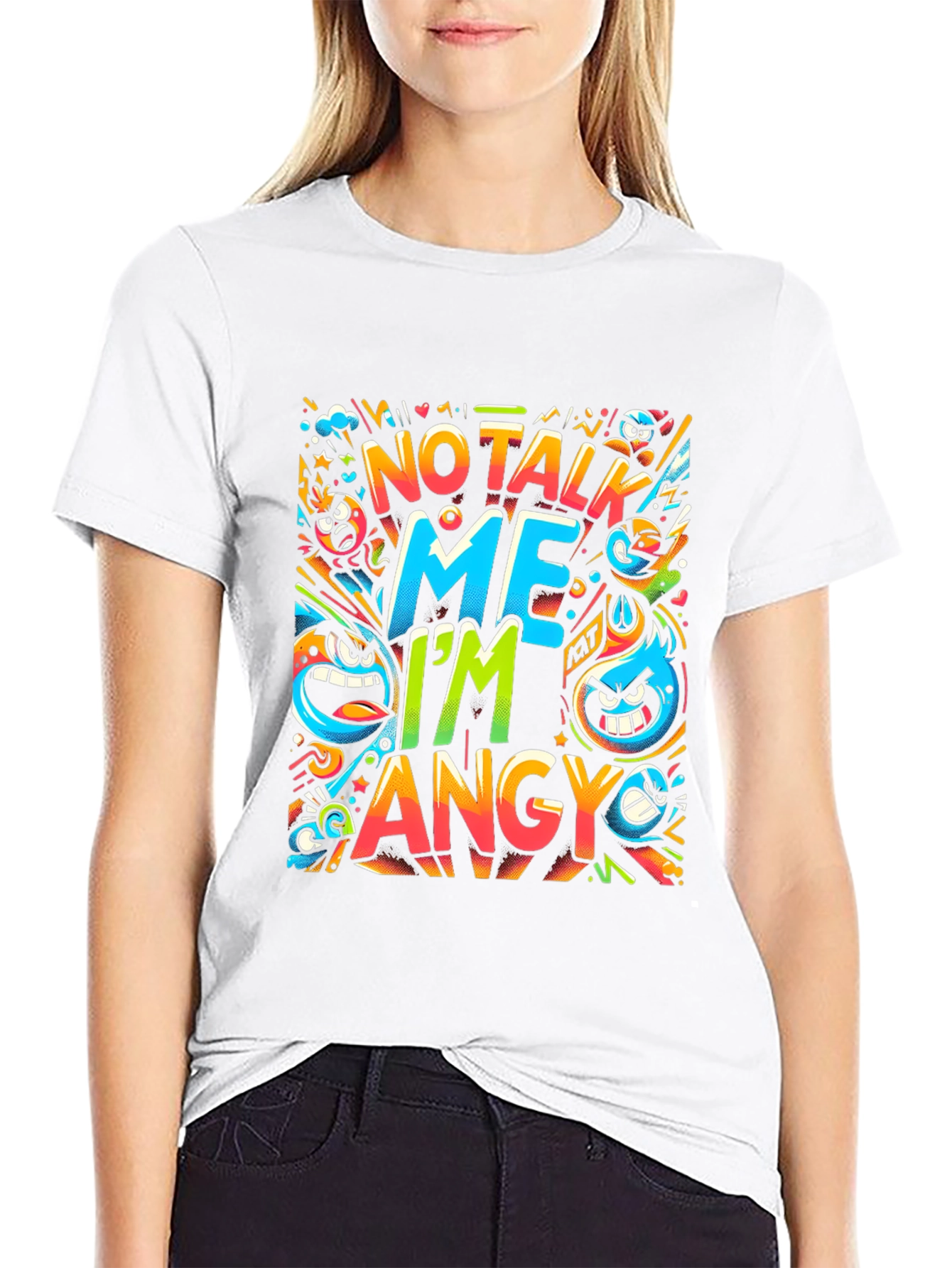 Angry Cartoon Graphic Print T-Shirt