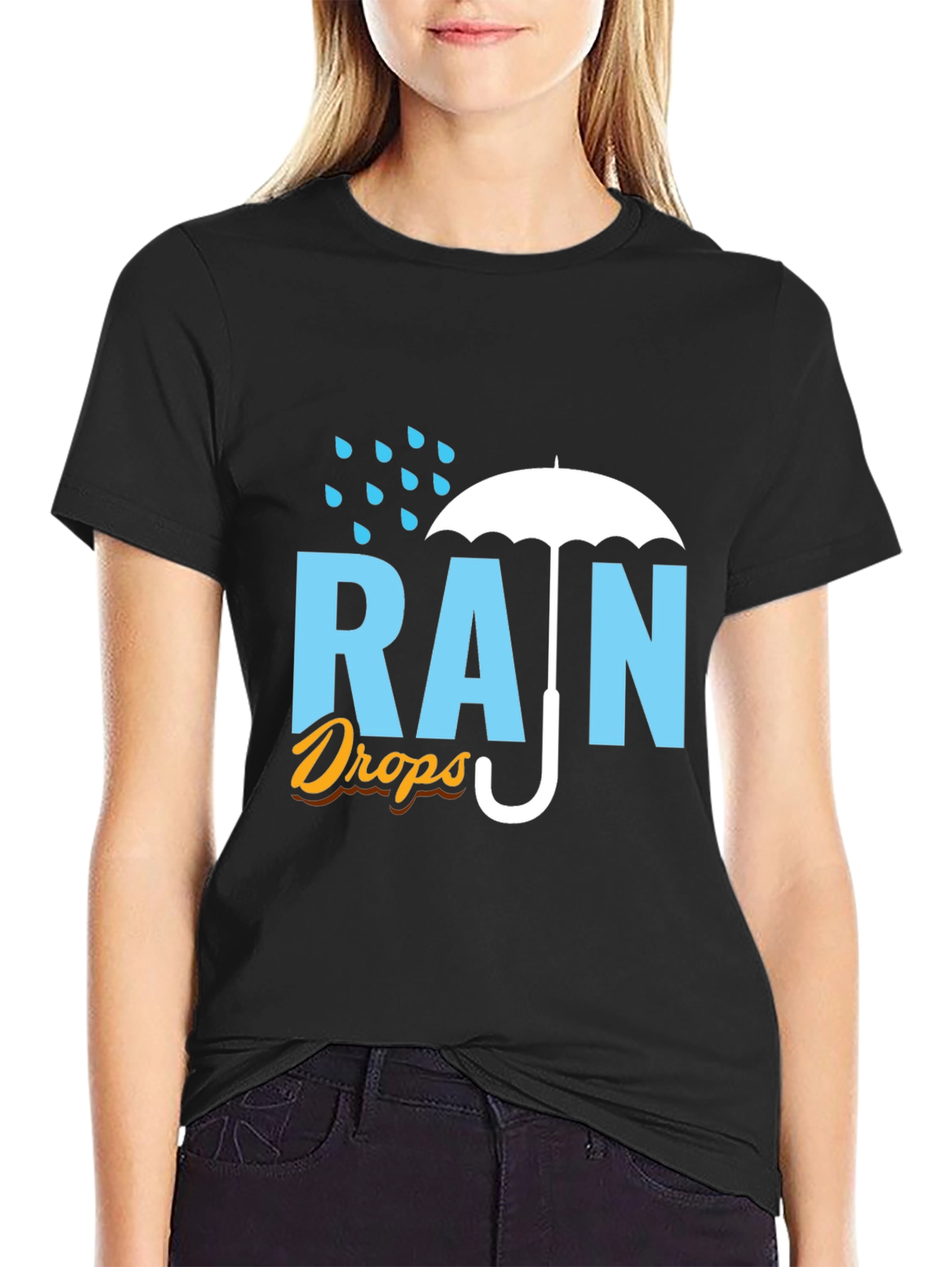 Rain Drops Graphic T-Shirt - Stylish Weather Tee