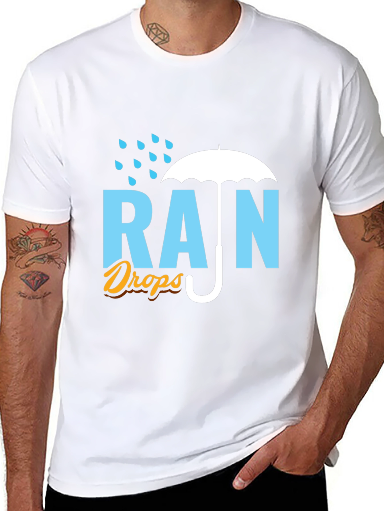 Rain Drops Graphic T-Shirt - Stylish Weather Tee