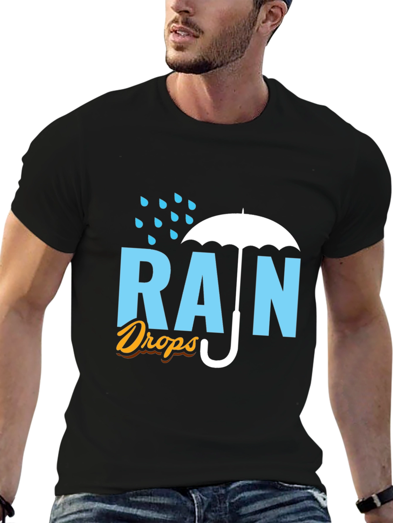 Rain Drops Graphic T-Shirt - Stylish Weather Tee