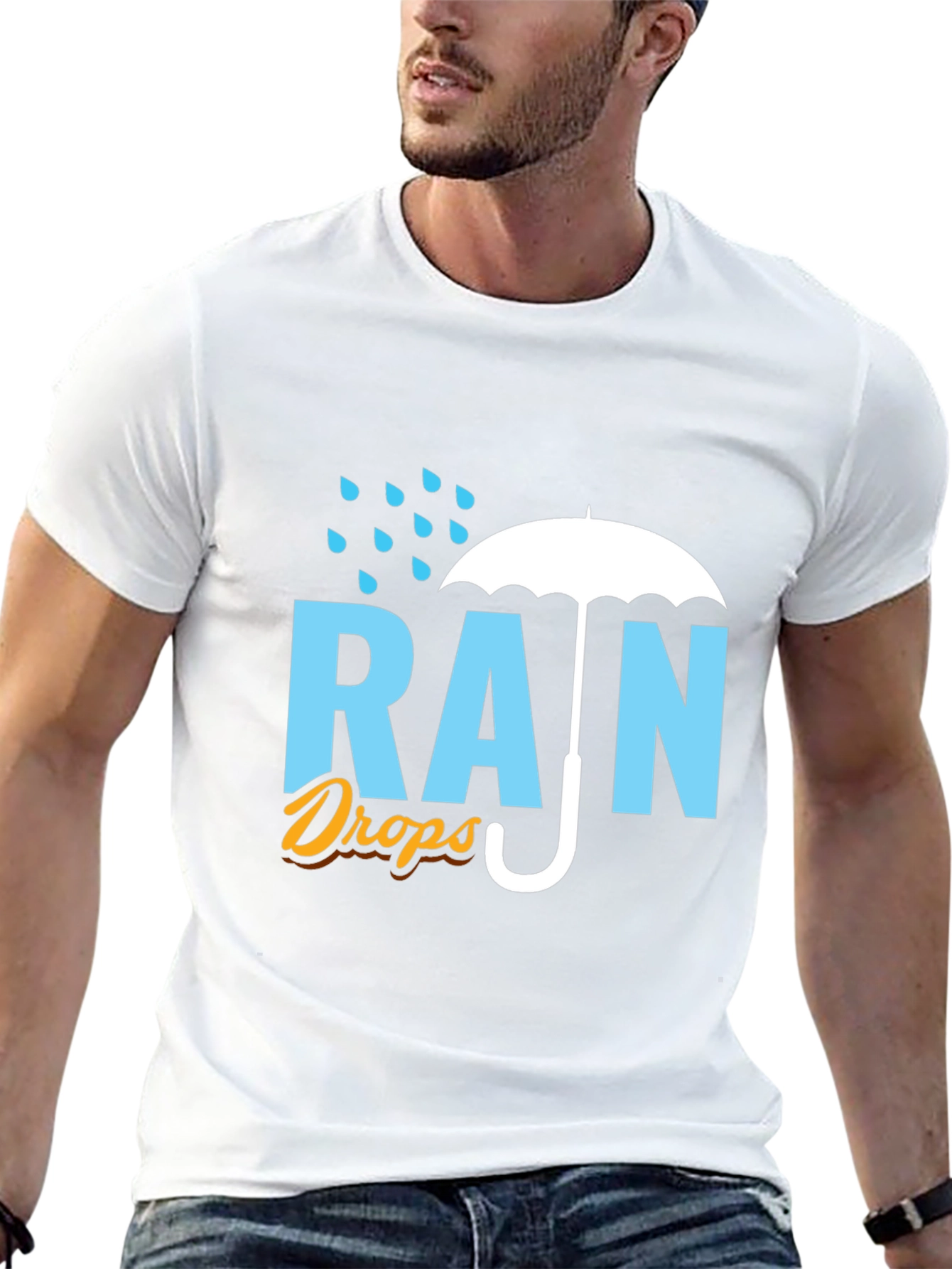 Rain Drops Graphic T-Shirt - Stylish Weather Tee