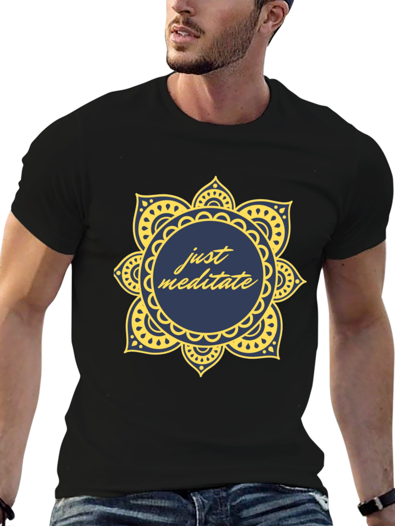Just Meditate Mandala T-Shirt - Stylish Comfort