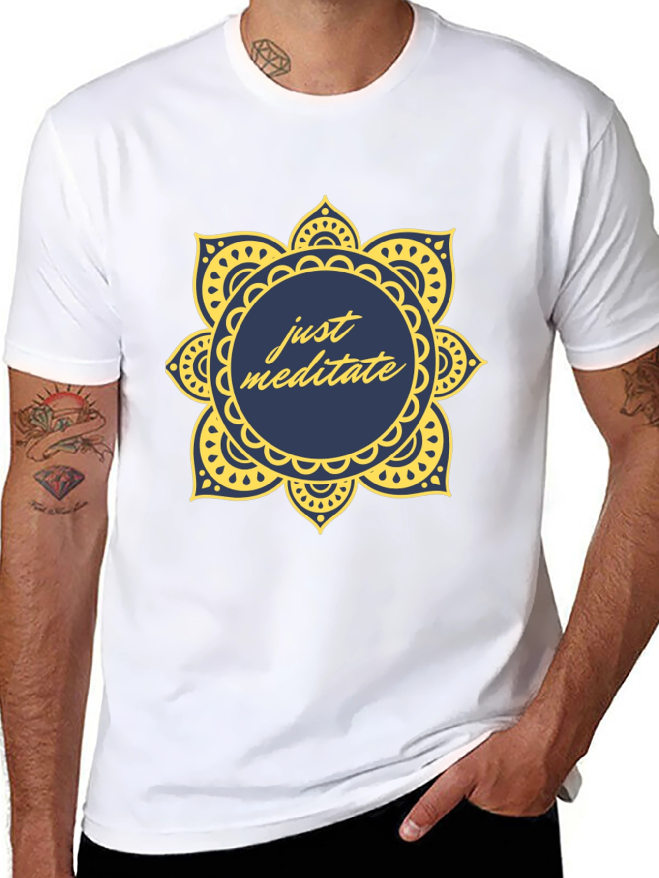 Just Meditate Mandala T-Shirt - Stylish Comfort
