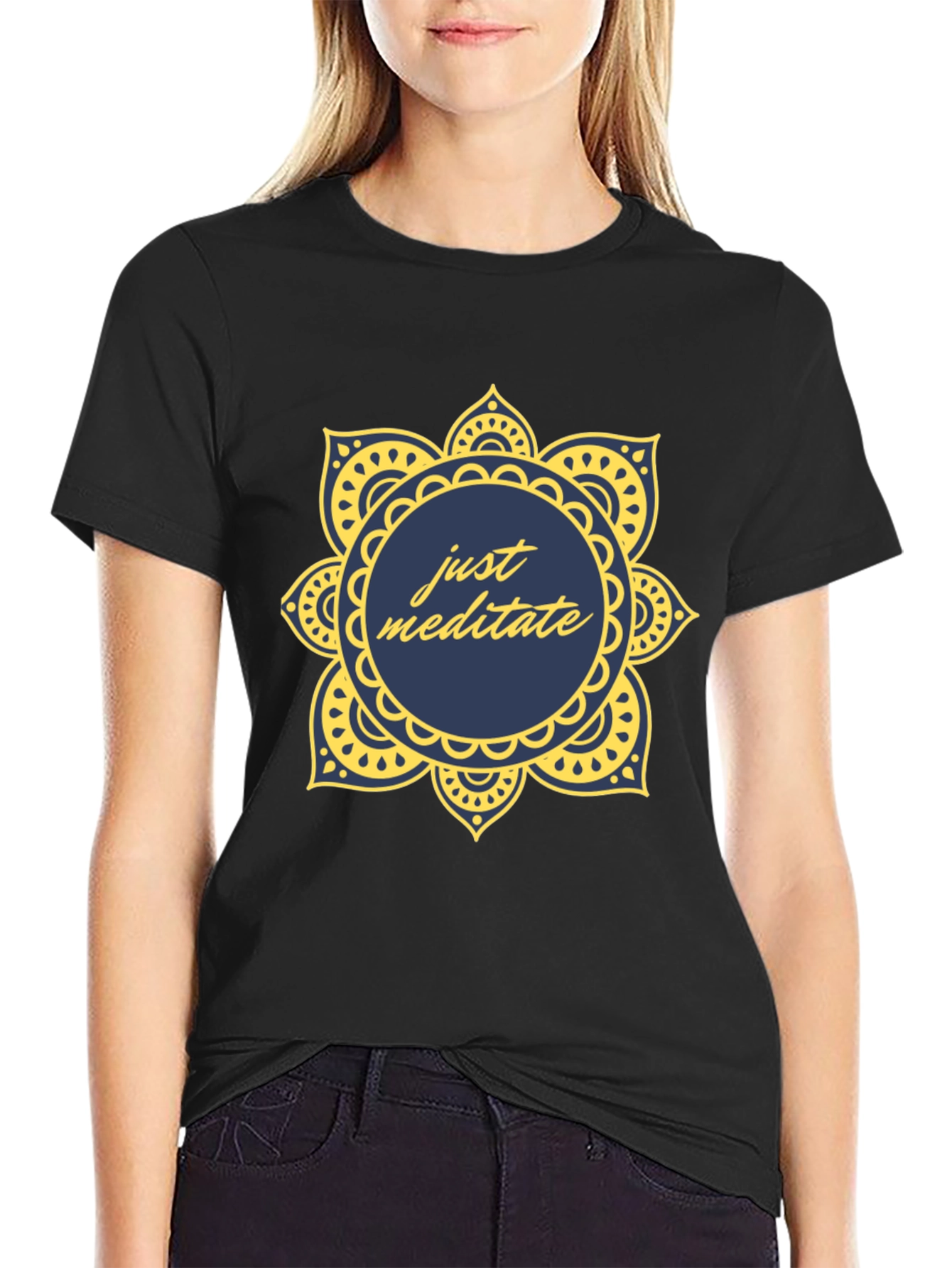 Just Meditate Mandala T-Shirt - Stylish Comfort