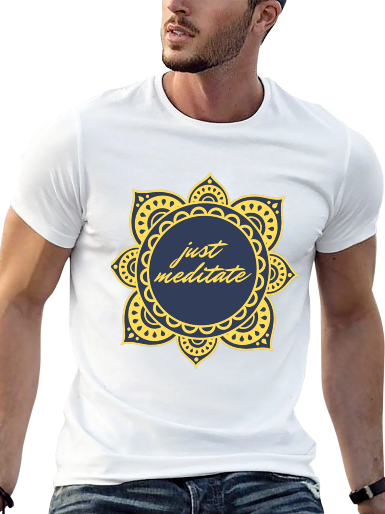 Just Meditate Mandala T-Shirt - Stylish Comfort