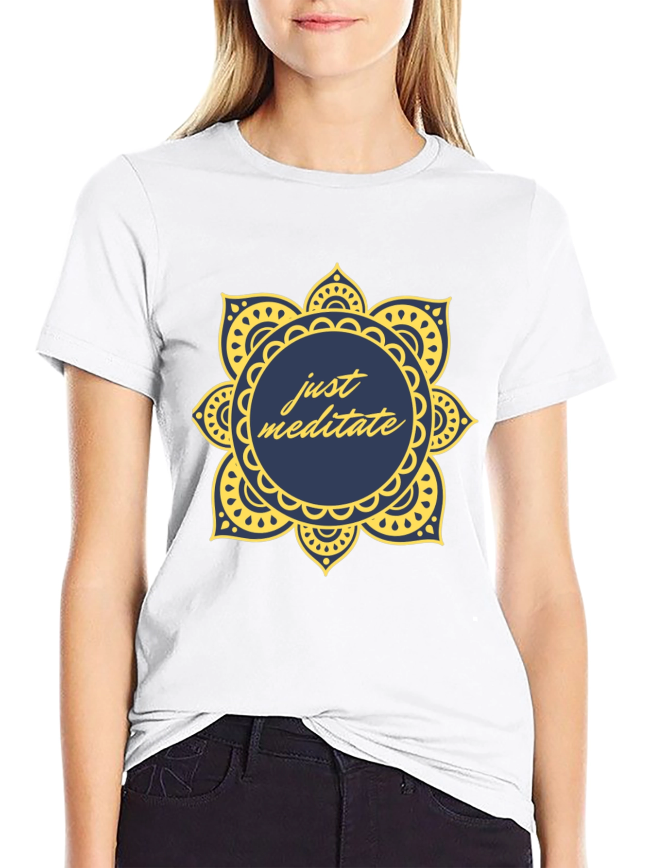 Just Meditate Mandala T-Shirt - Stylish Comfort