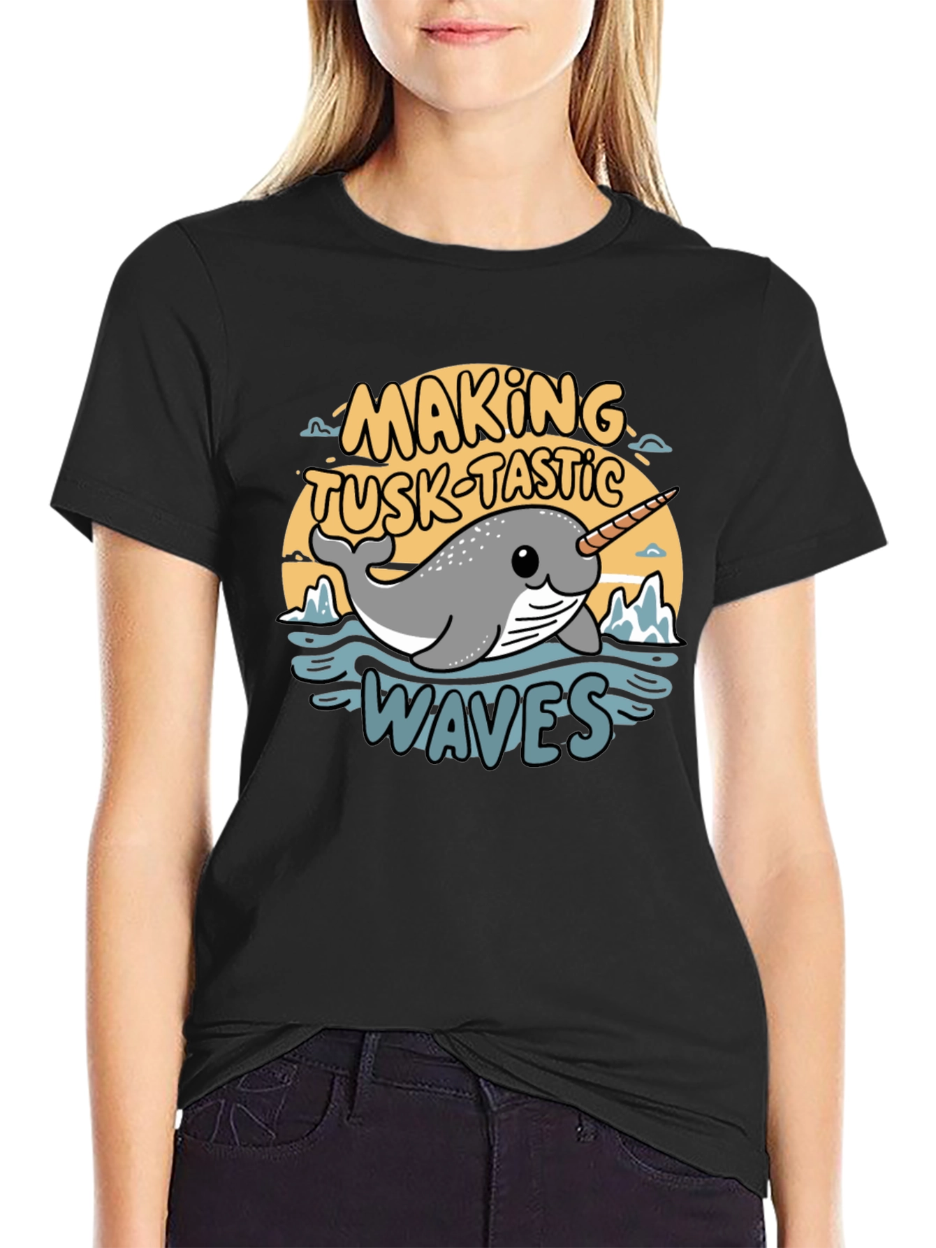 Narwhal Tusk-Tastic Waves Graphic Tee