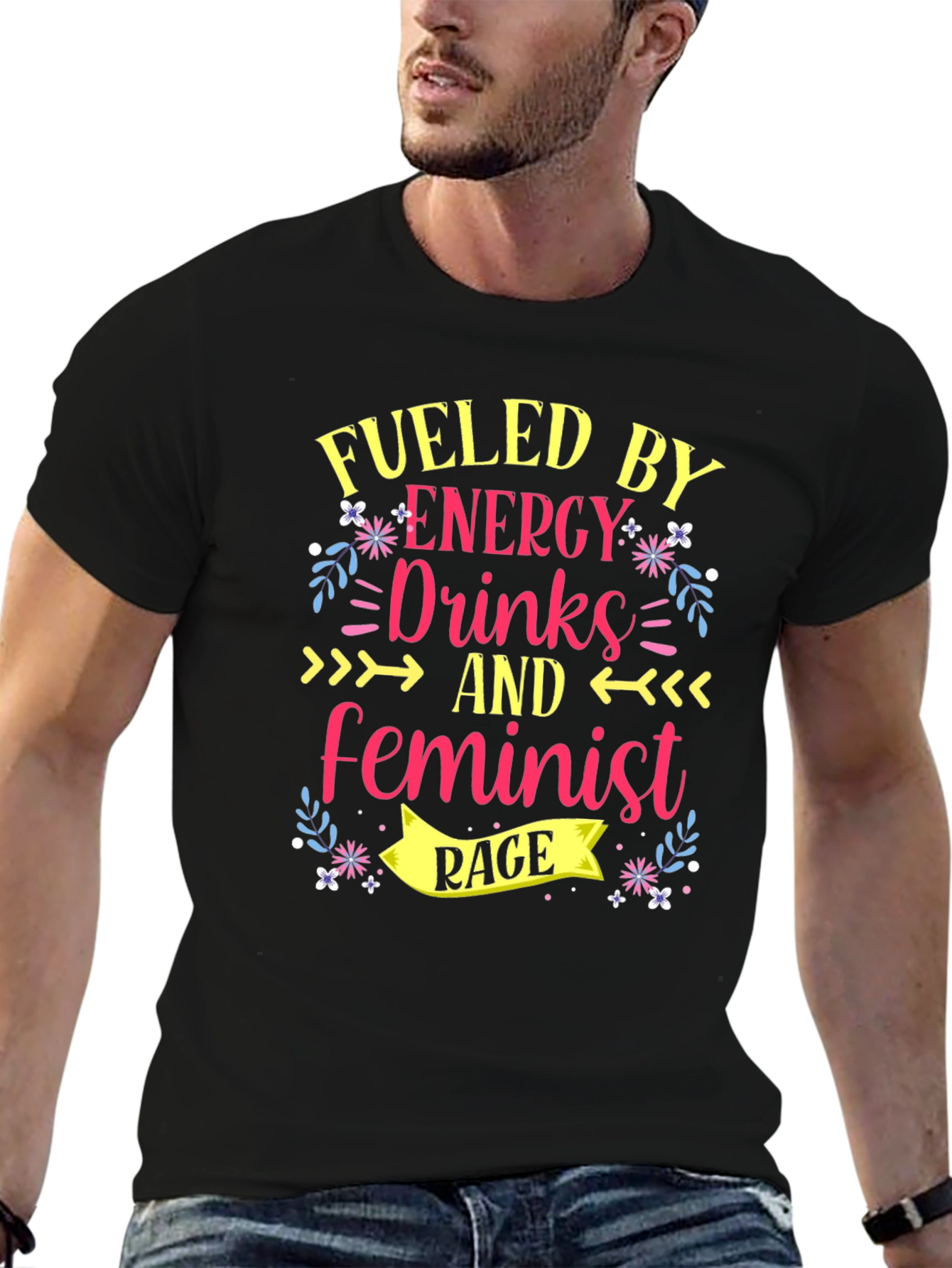Fueled by Energy Drinks Feminist Rage T-Shirt