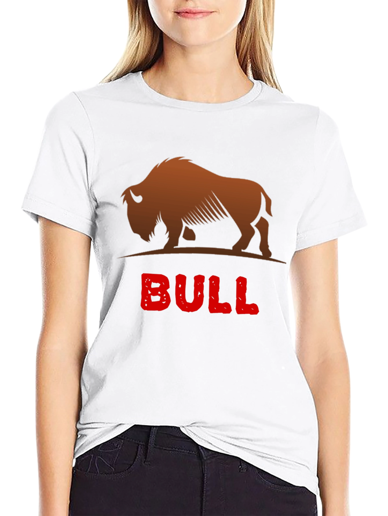 Cool Bison Bull Graphic Black T-Shirt
