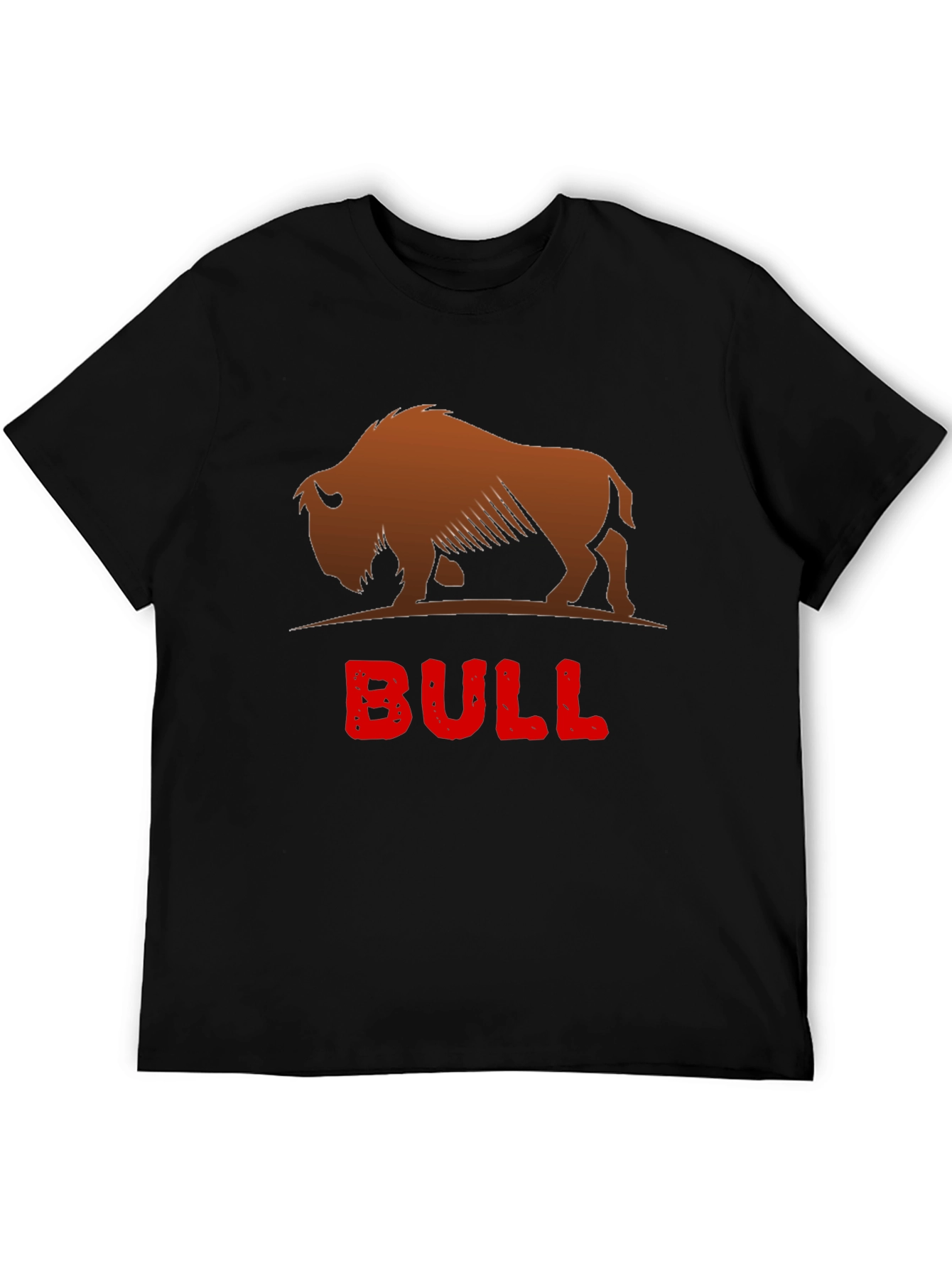 Cool Bison Bull Graphic Black T-Shirt