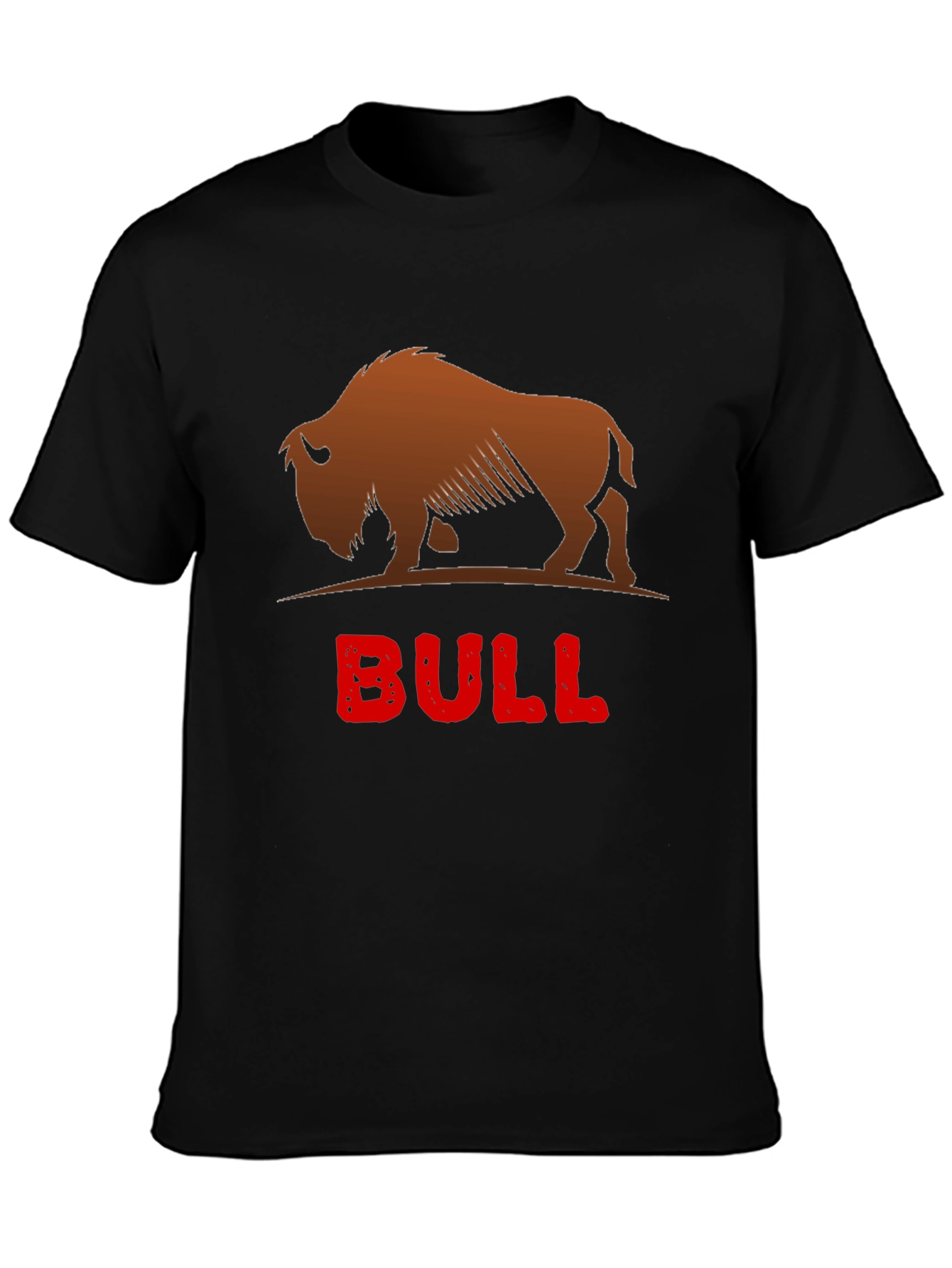 Cool Bison Bull Graphic Black T-Shirt