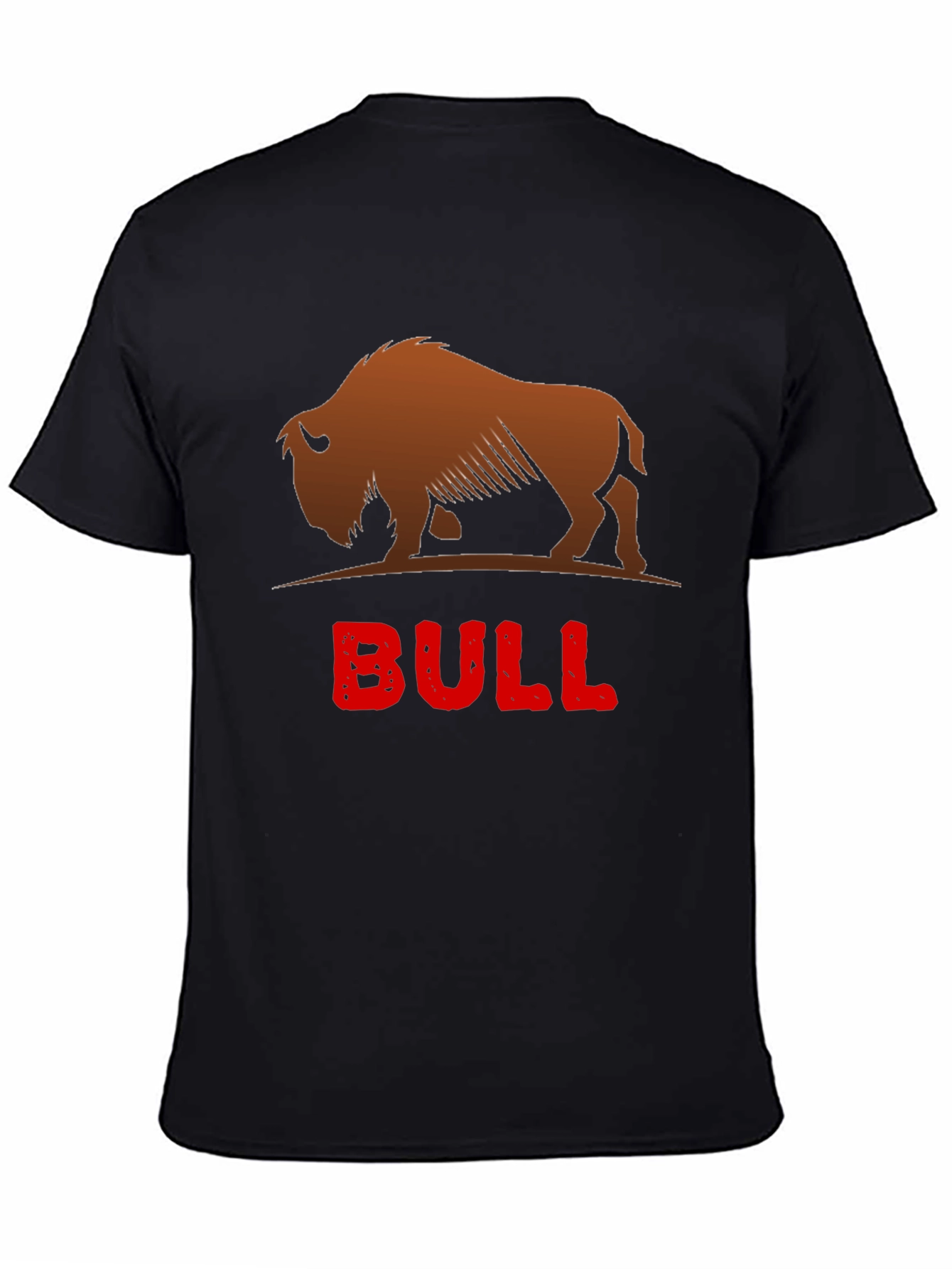 Cool Bison Bull Graphic Black T-Shirt